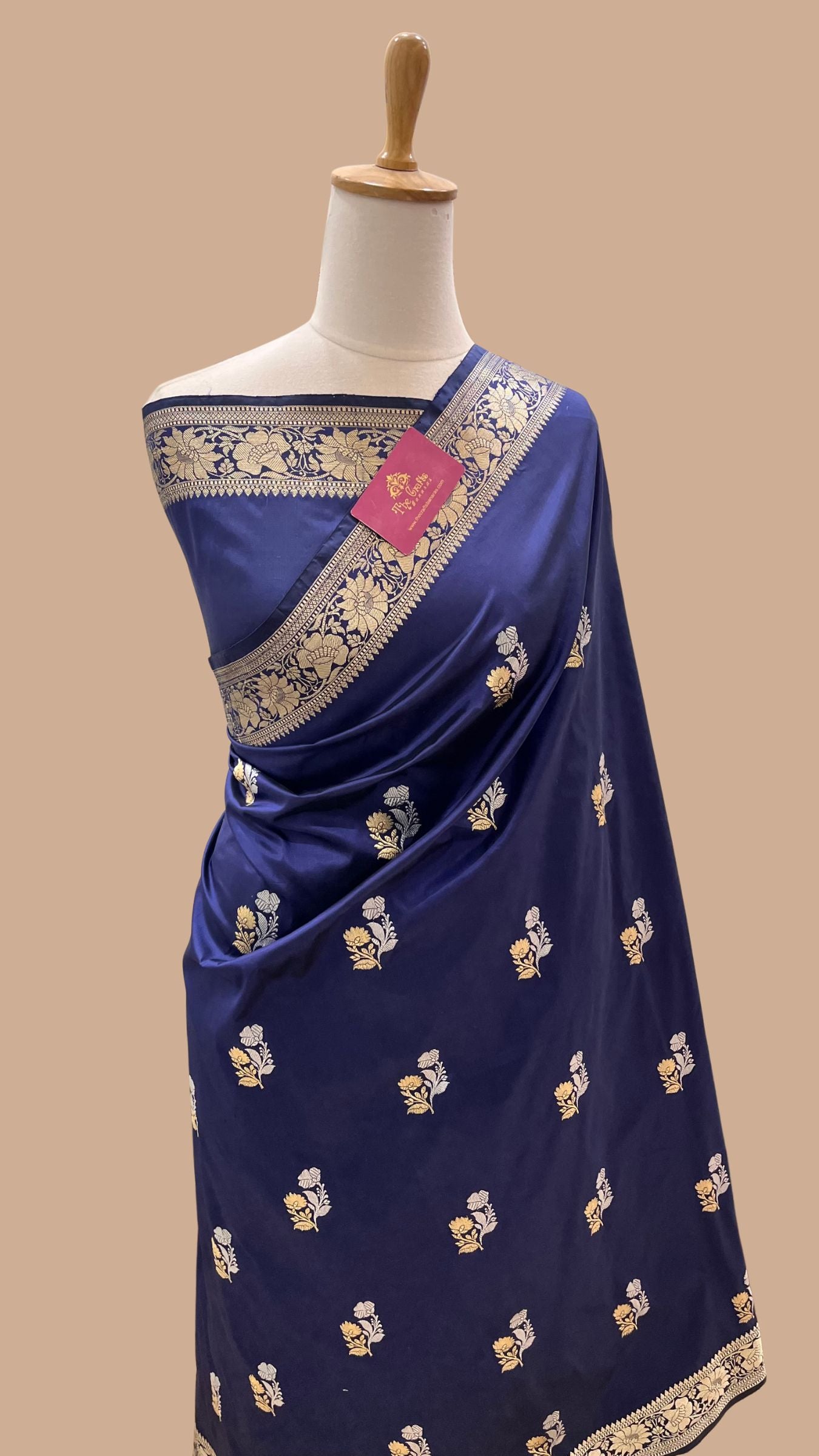 Pure  Mango Silk Handloom Banarasi Saree