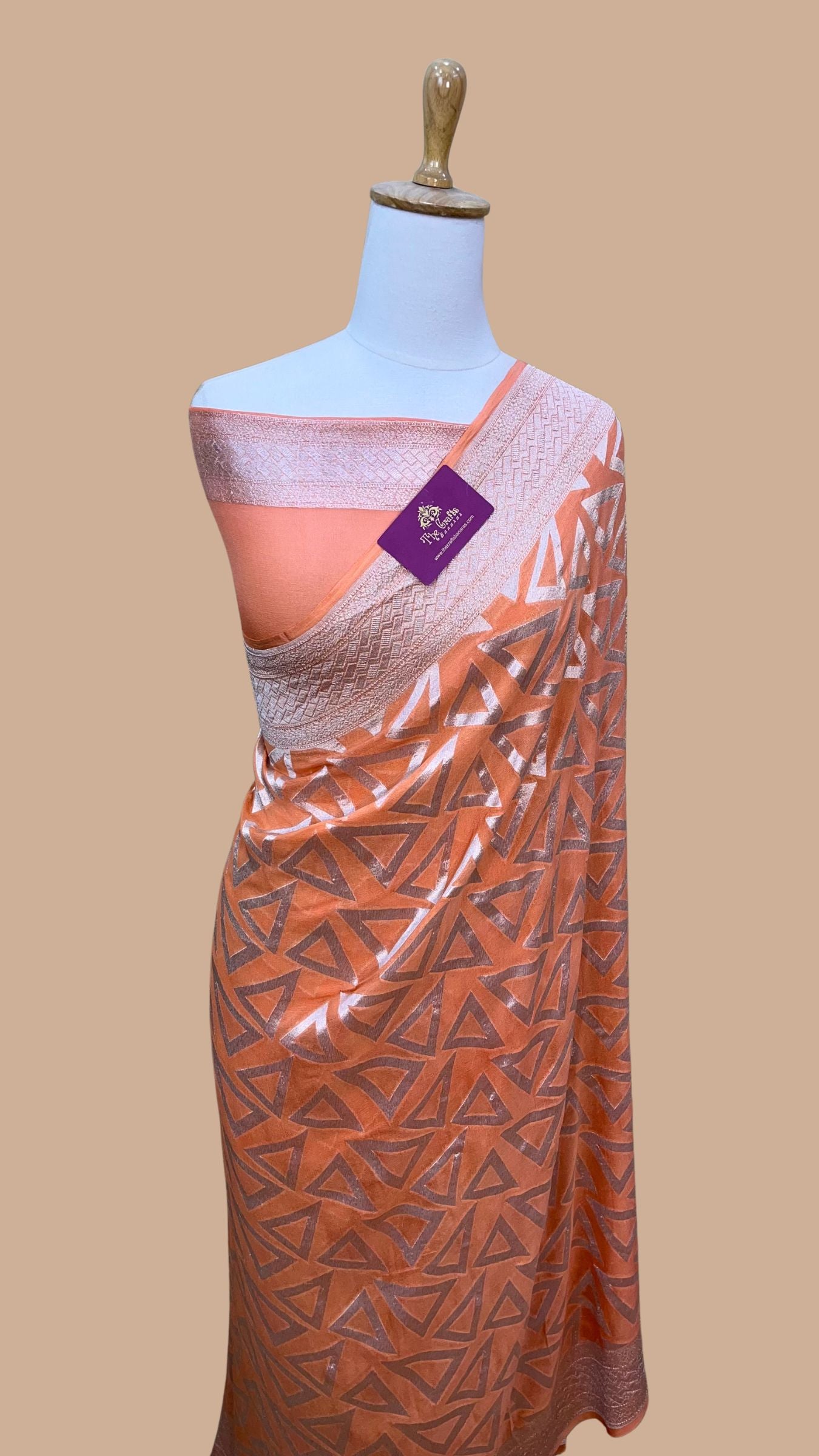 Pure Georgette Banarasi Saree - Silver Zari