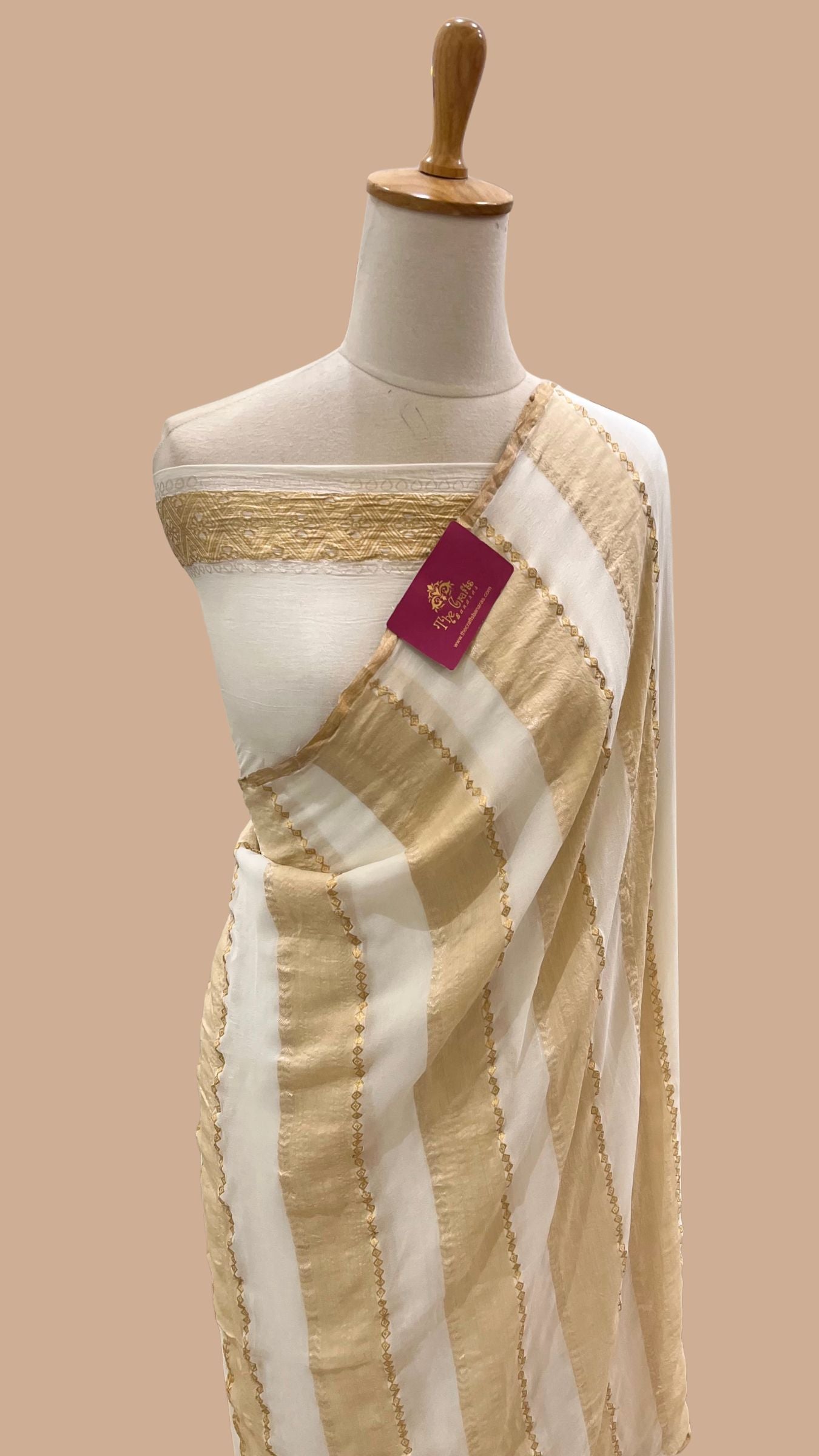 Pure Monga Georgette Handloom Banarasi Saree