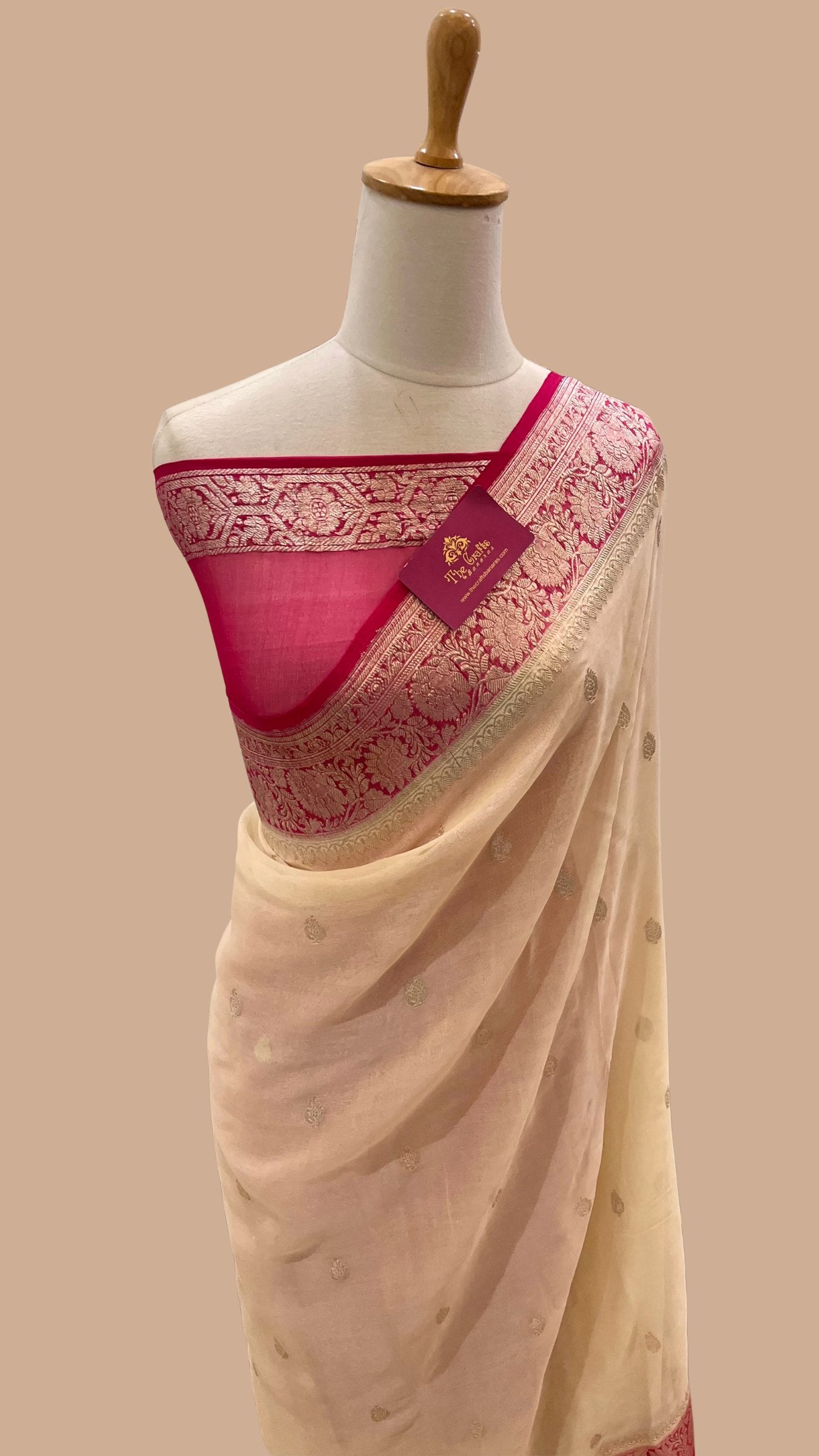 Pure Georgette Handloom Banarasi Saree