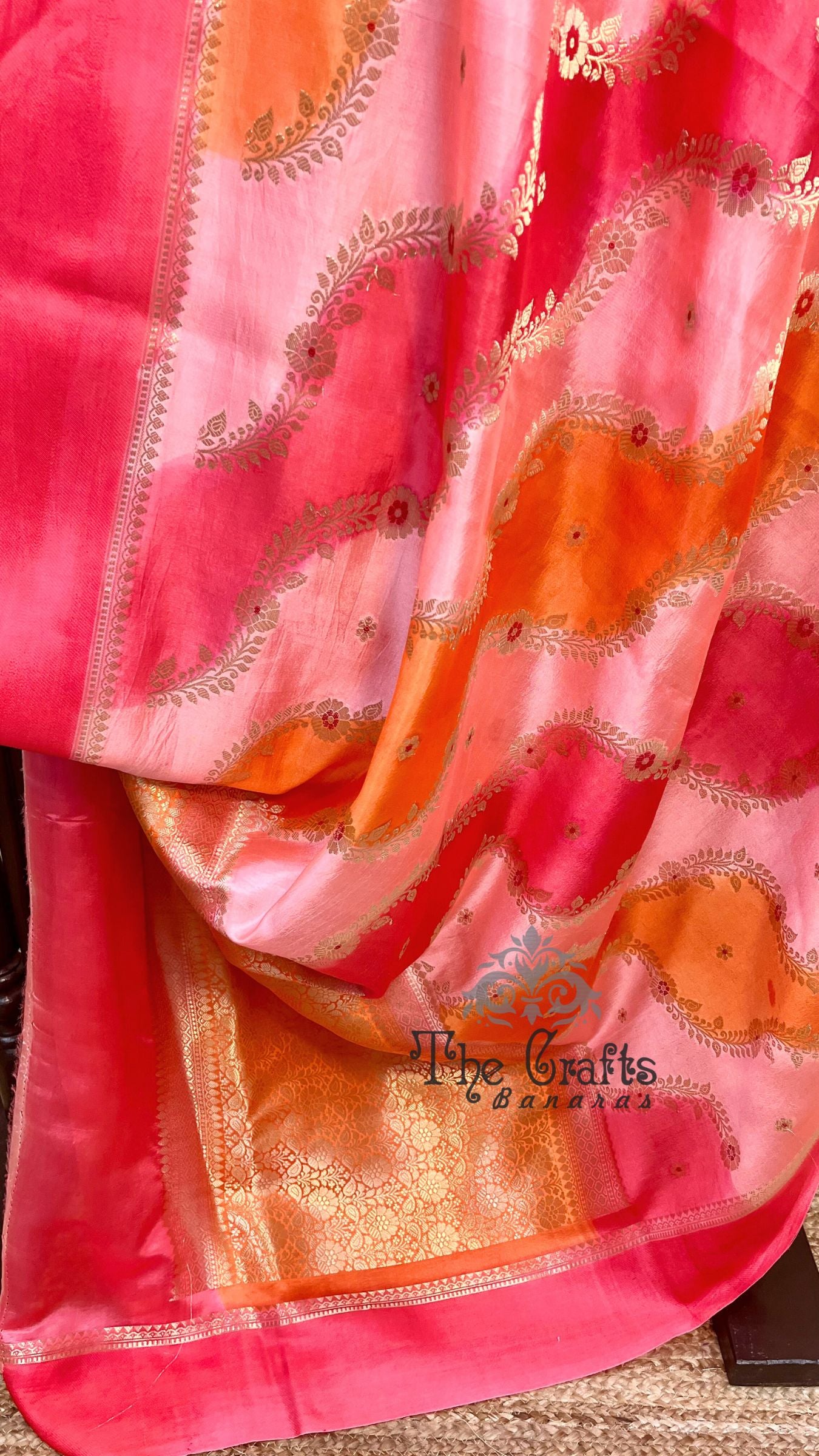 Pure  Mango Silk Handloom Banarasi Saree