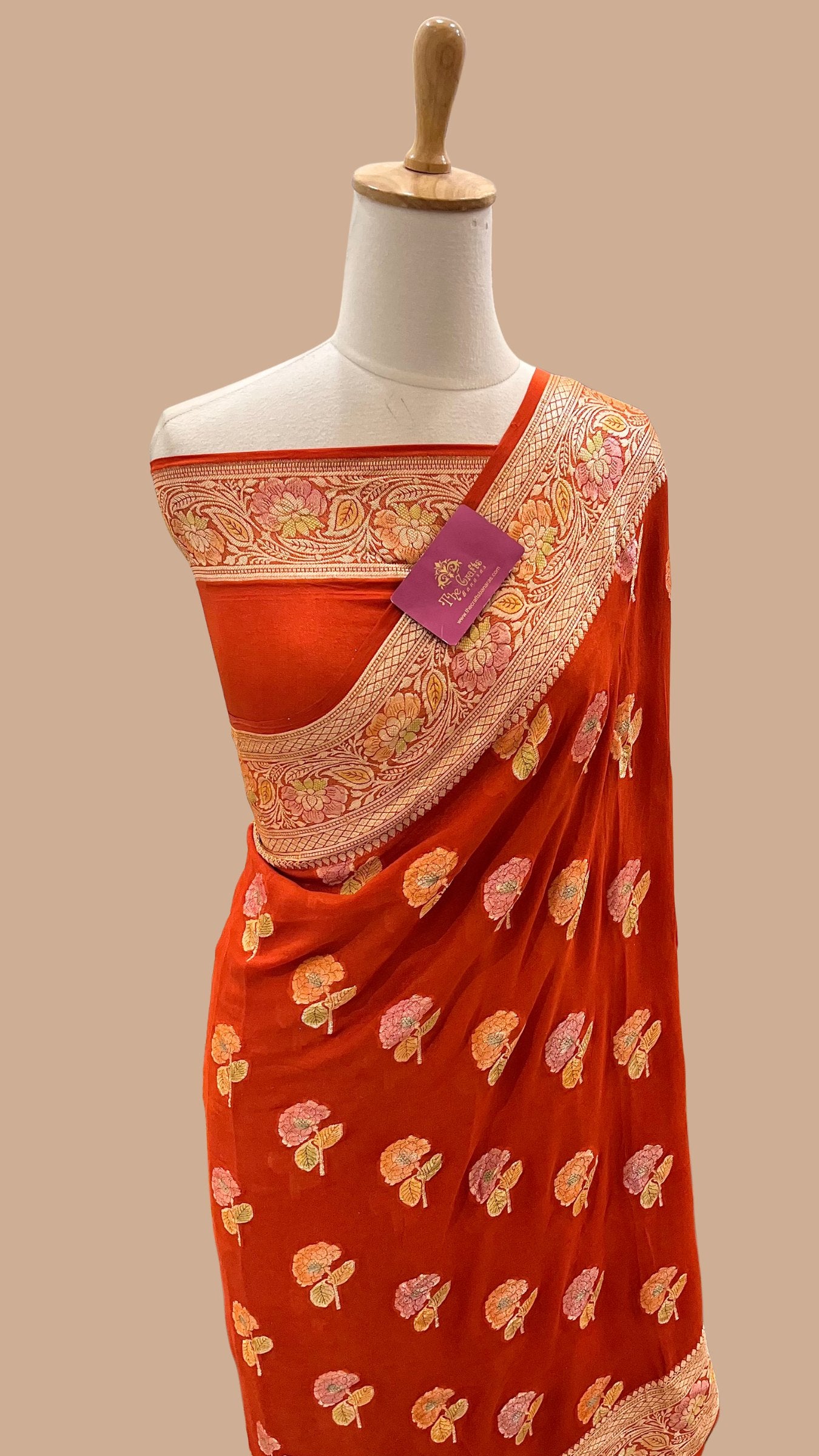 Pure Khaddi Chiffon Banarasi Saree
