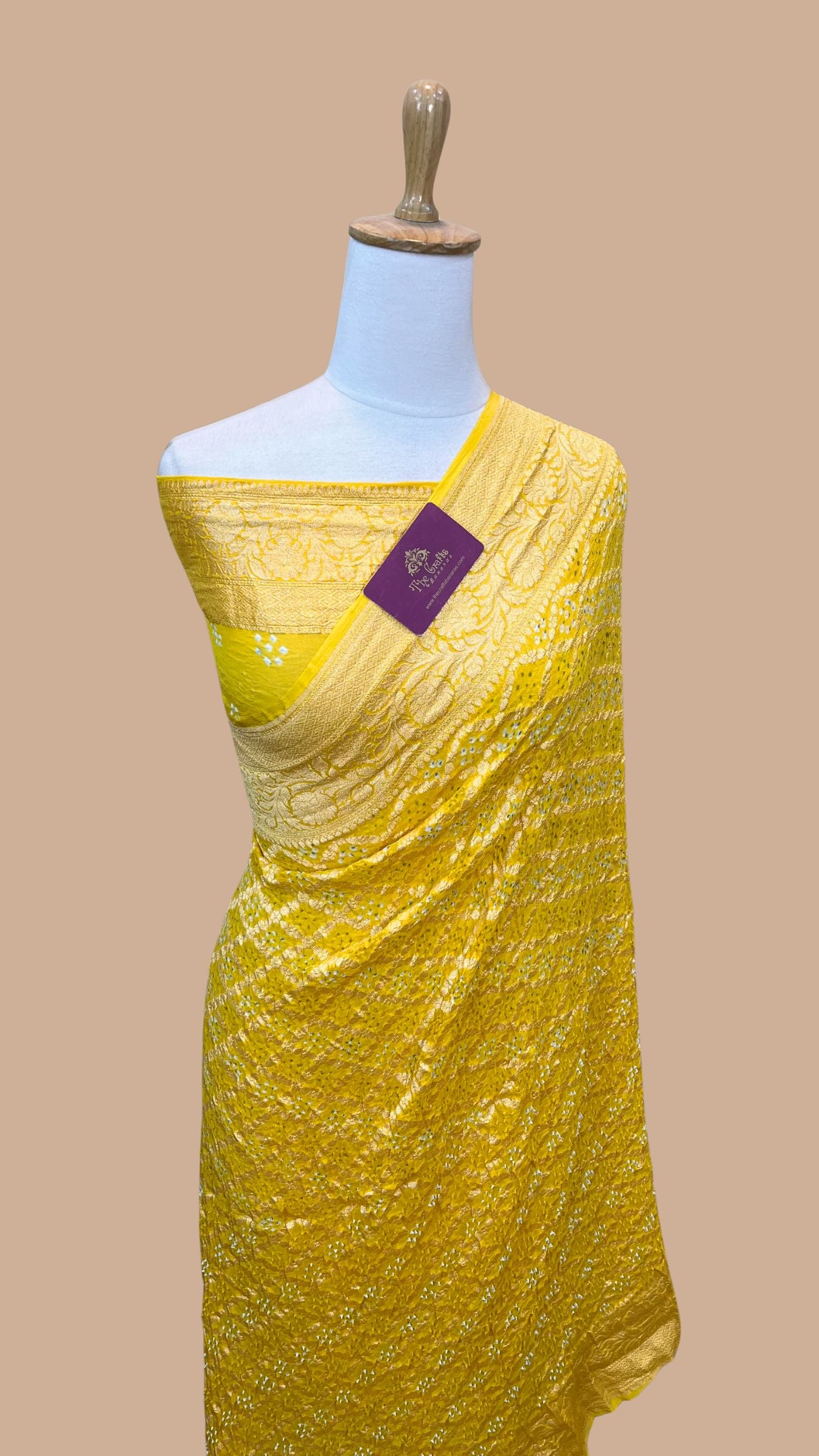Pure Georgette Banarasi Handloom Bandhej Saree