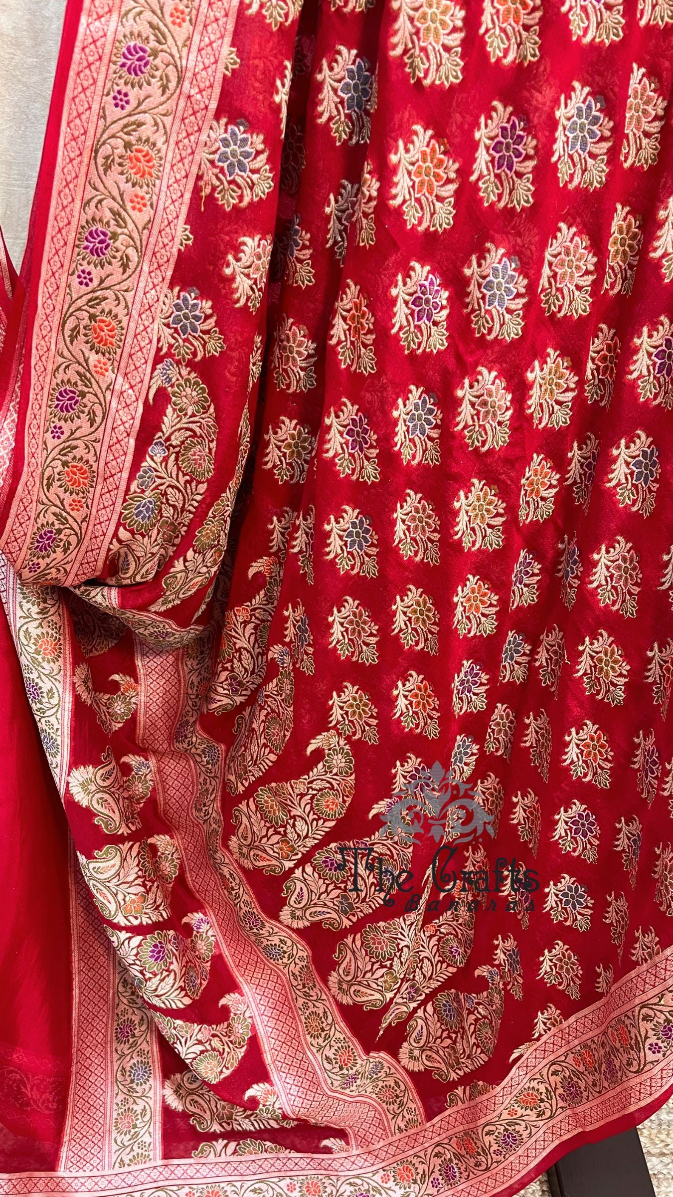 Pure Khaddi Chiffon Banarasi Saree
