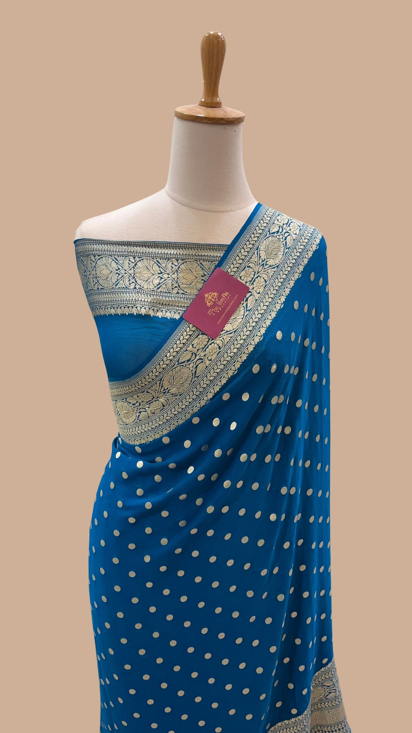 Khaddi Georgette Banarasi Saree - Water Zari