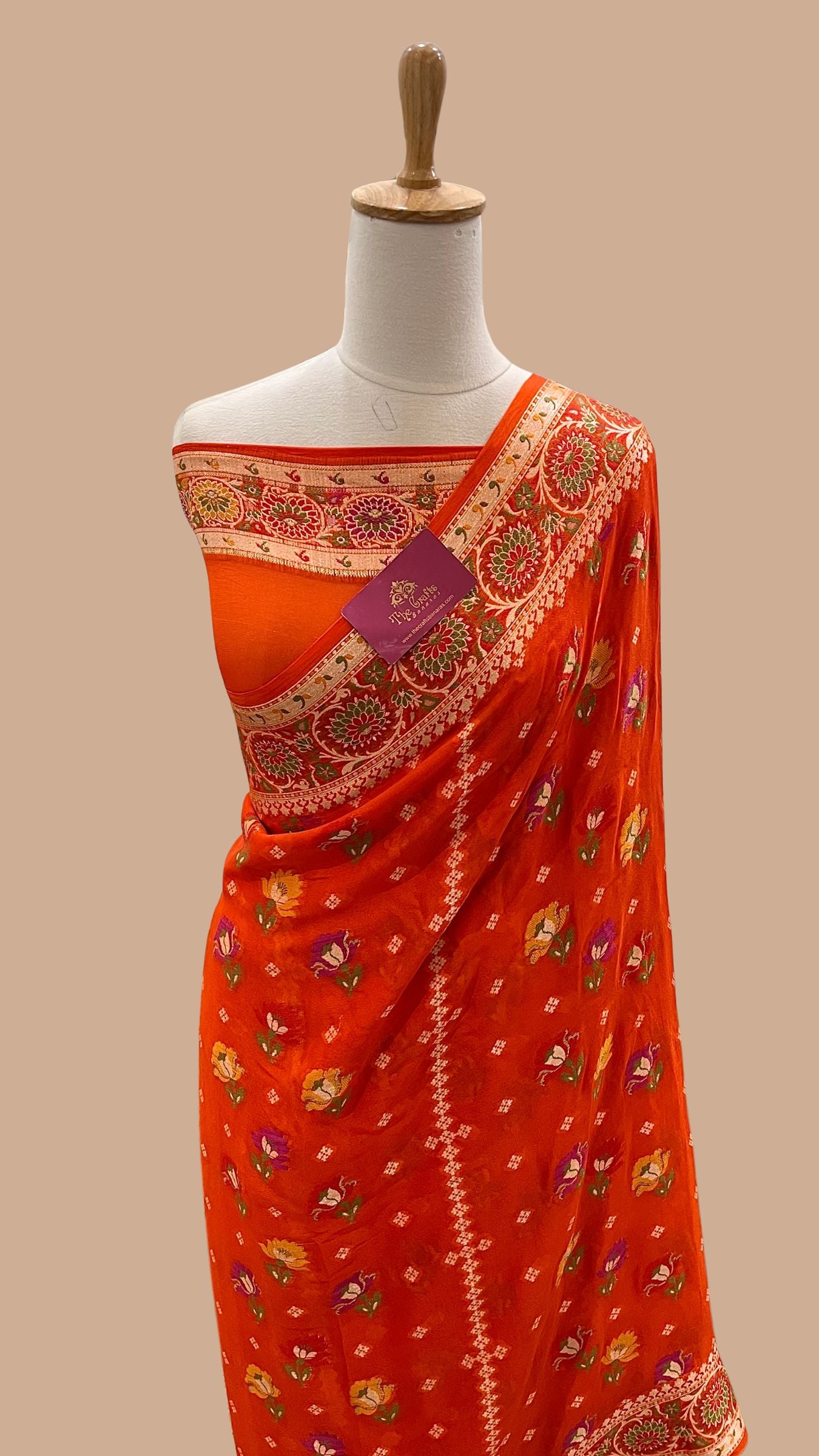 Pure Khaddi Chiffon Banarasi Saree