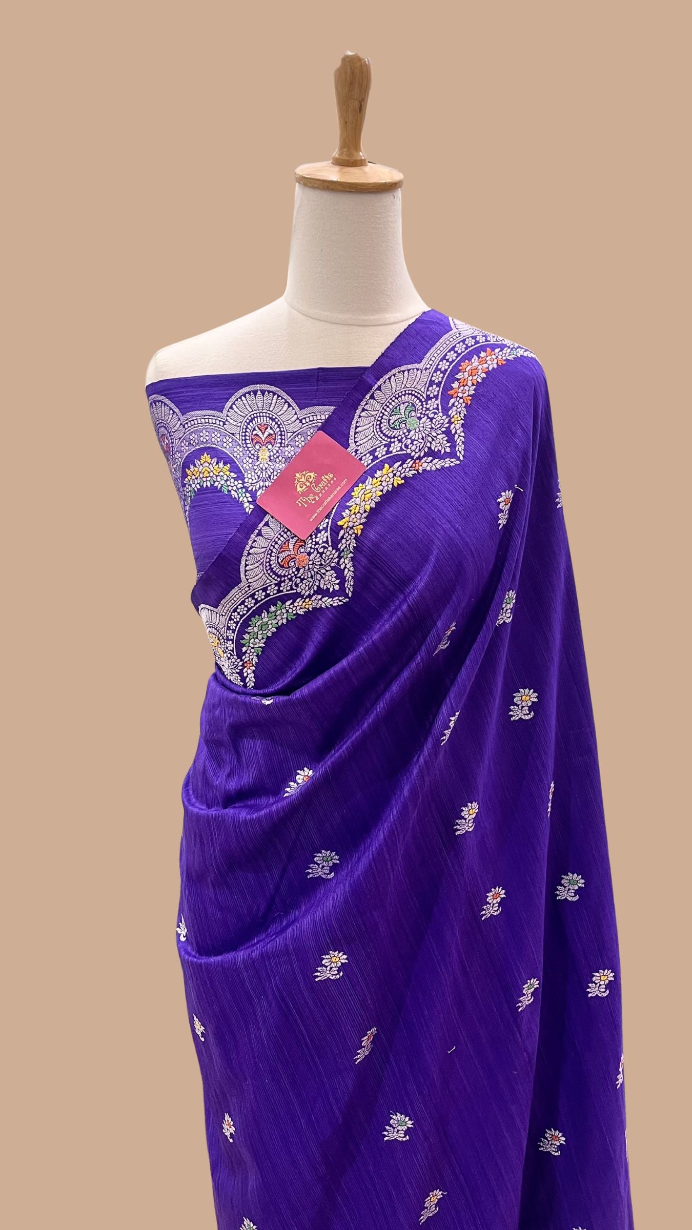 Tussar Georgette Handloom Banarasi Saree - Meenakari