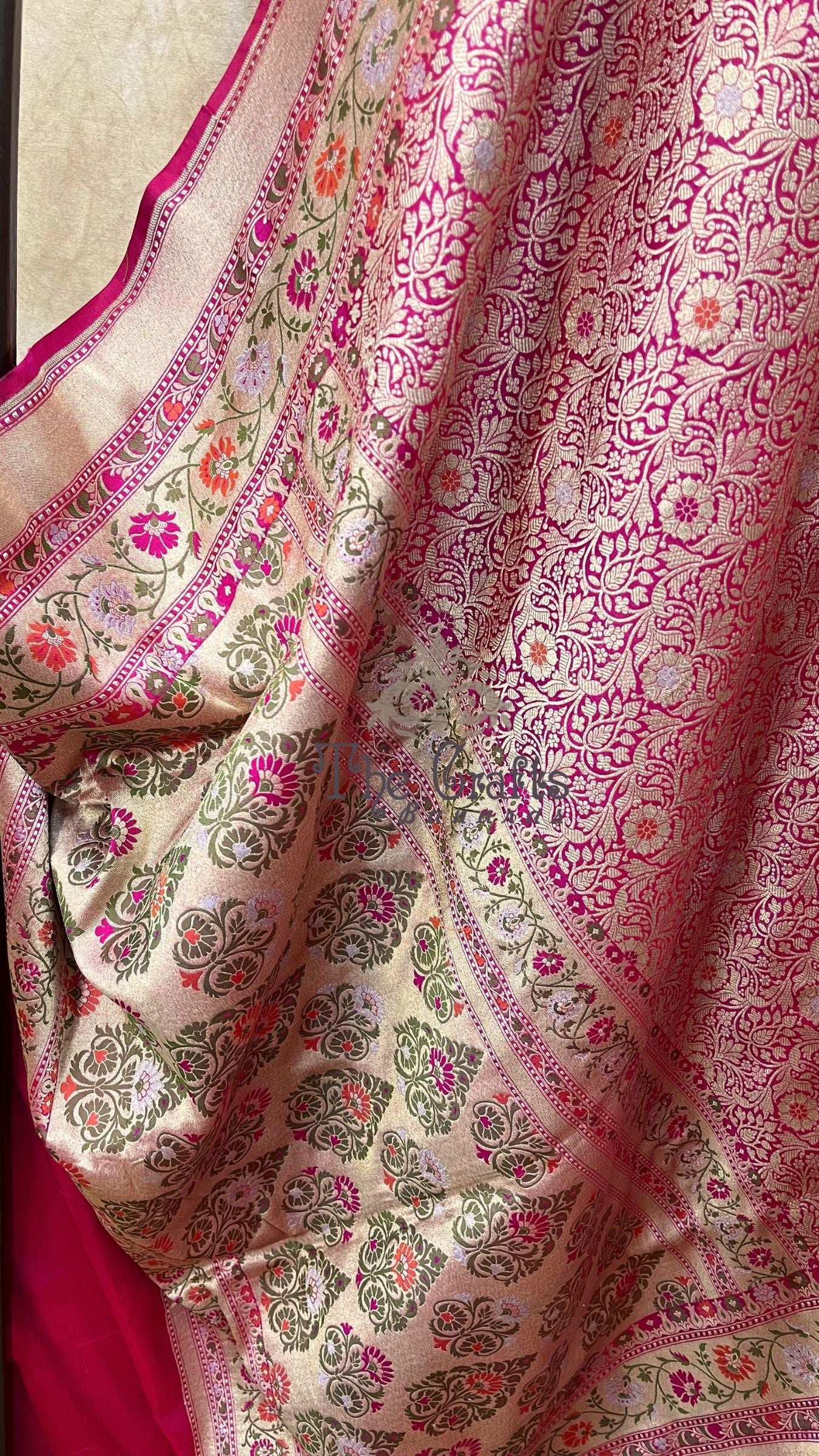 Pure Katan Silk Handloom Banarasi Saree - Tanchui Brocade Meena