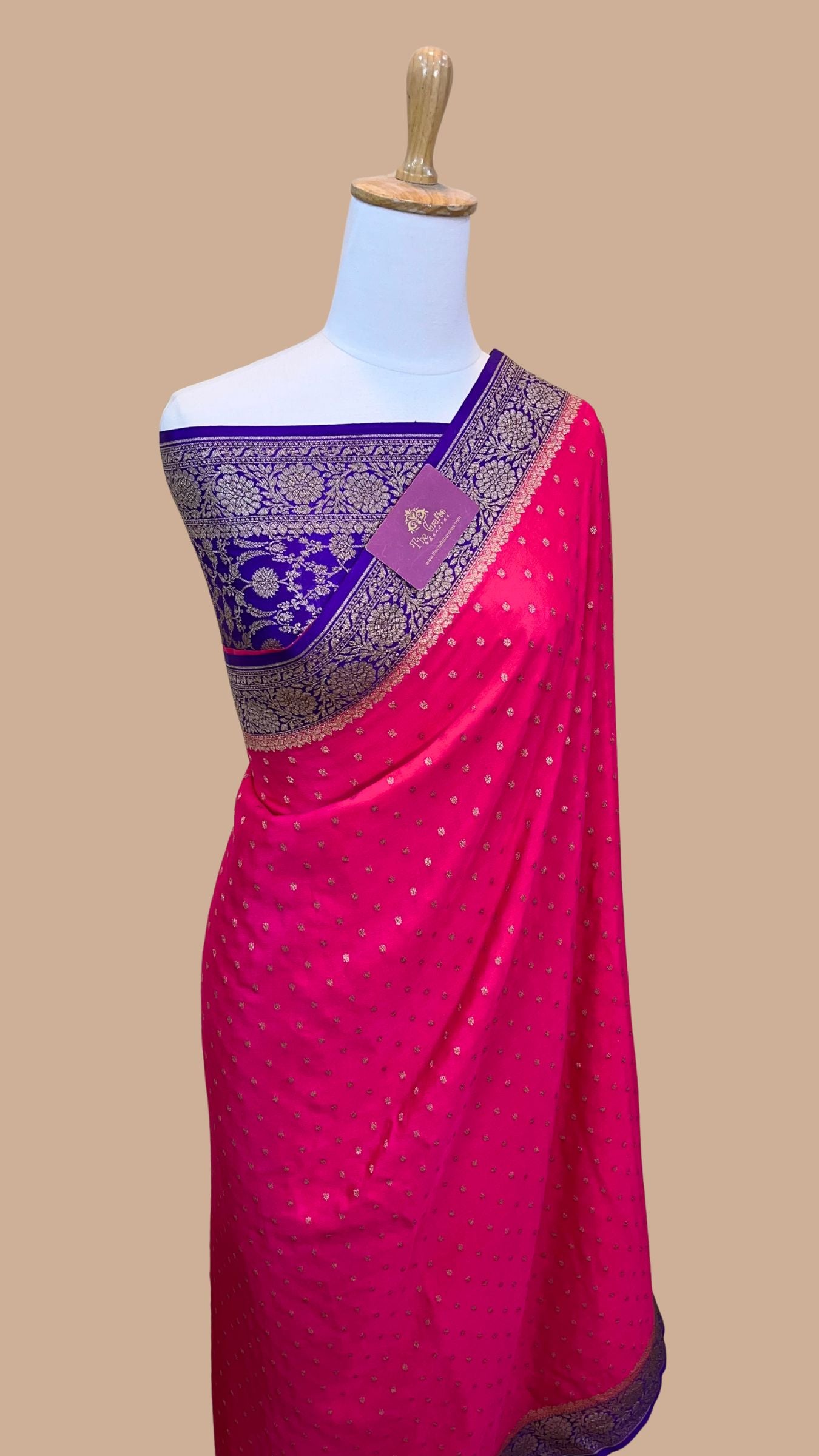 Pure Crepe Georgette Banarasi Saree - Antique Zari