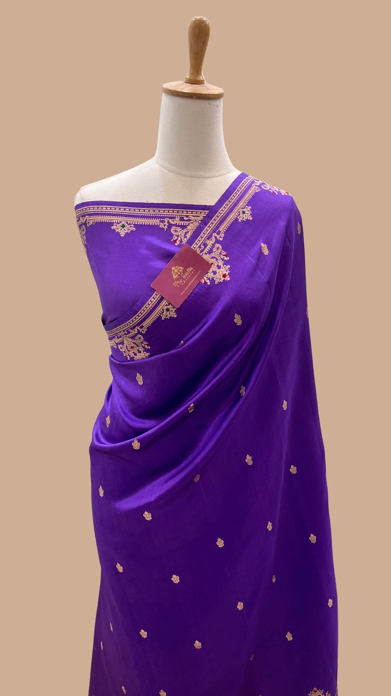 Pure Mango Silk Handloom Banarasi Saree - Meenakari
