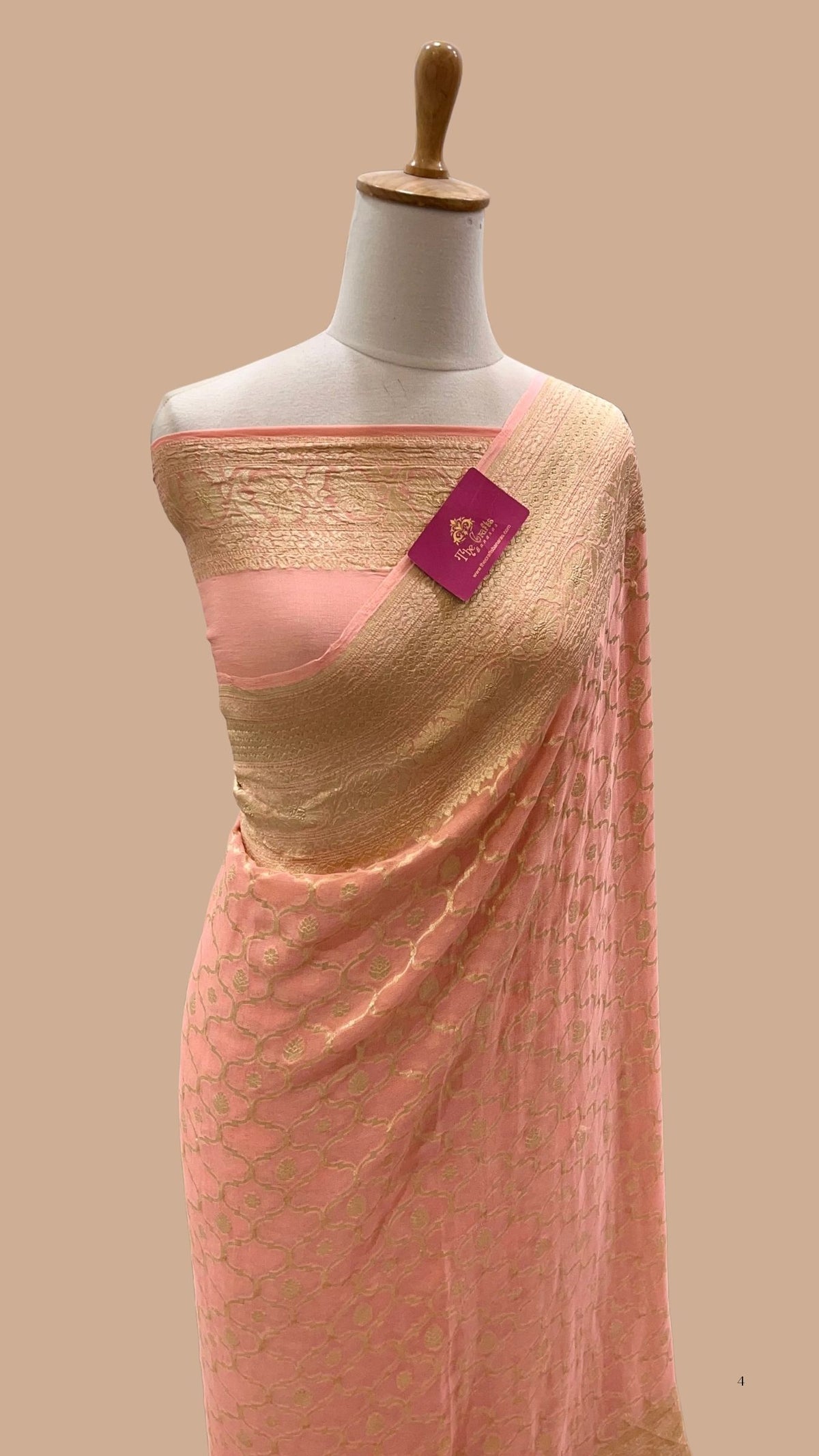 Khaddi Georgette Handloom Banarasi Saree