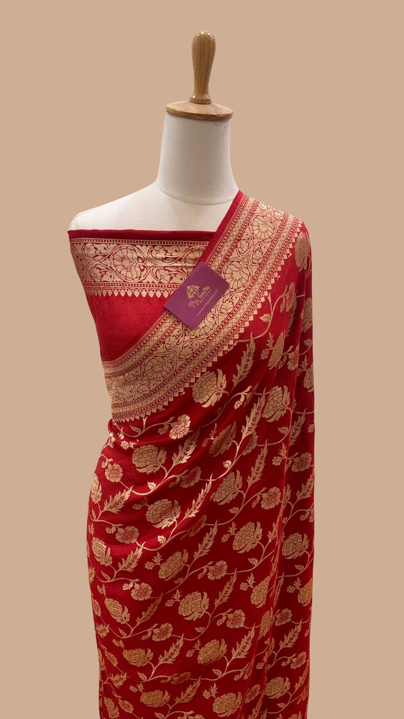 Tussar Georgette Handloom Banarasi Saree - Meenakari