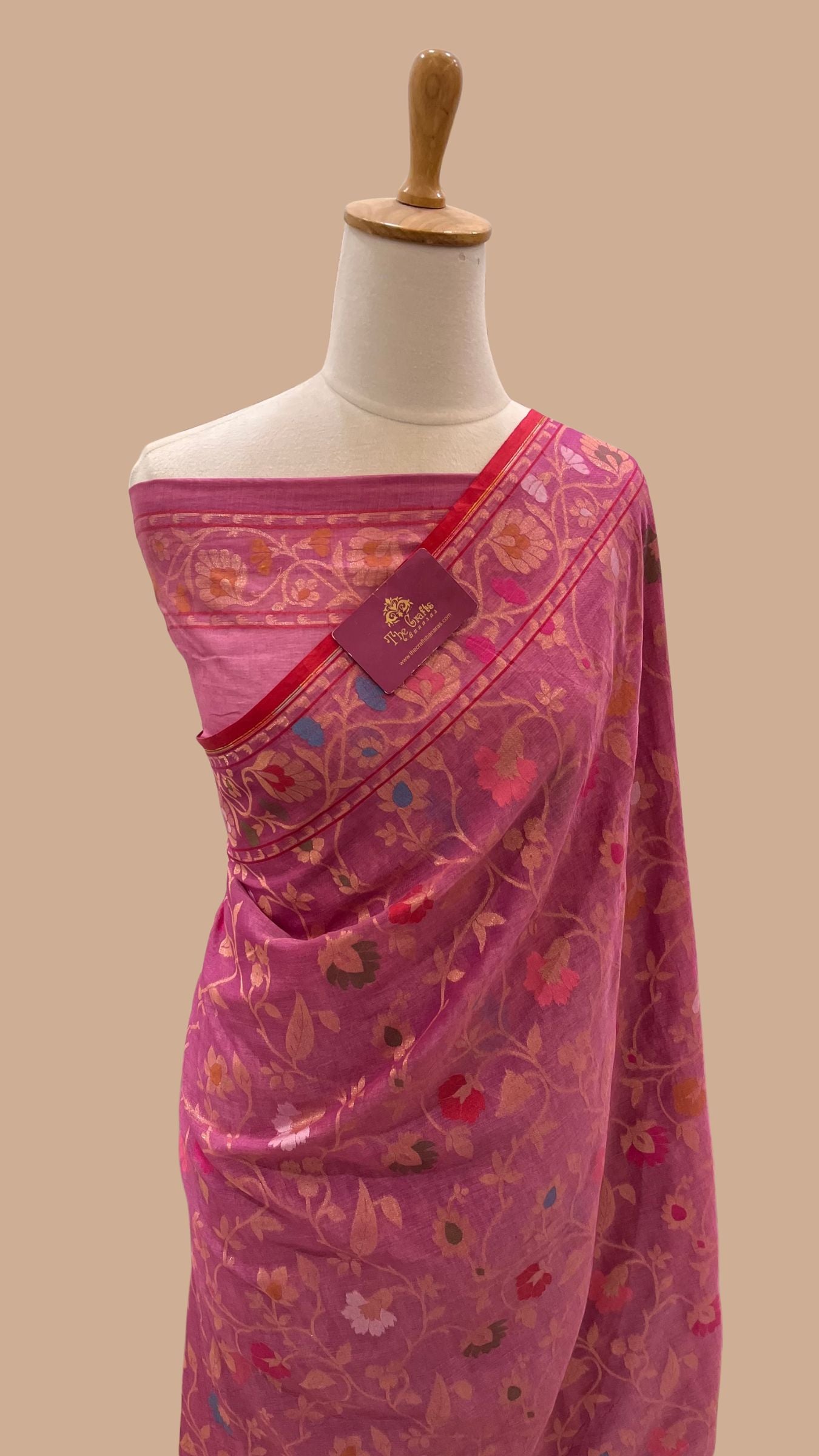 Pure Ektara Cotton Jamdani Banarasi Saree - Tilfi
