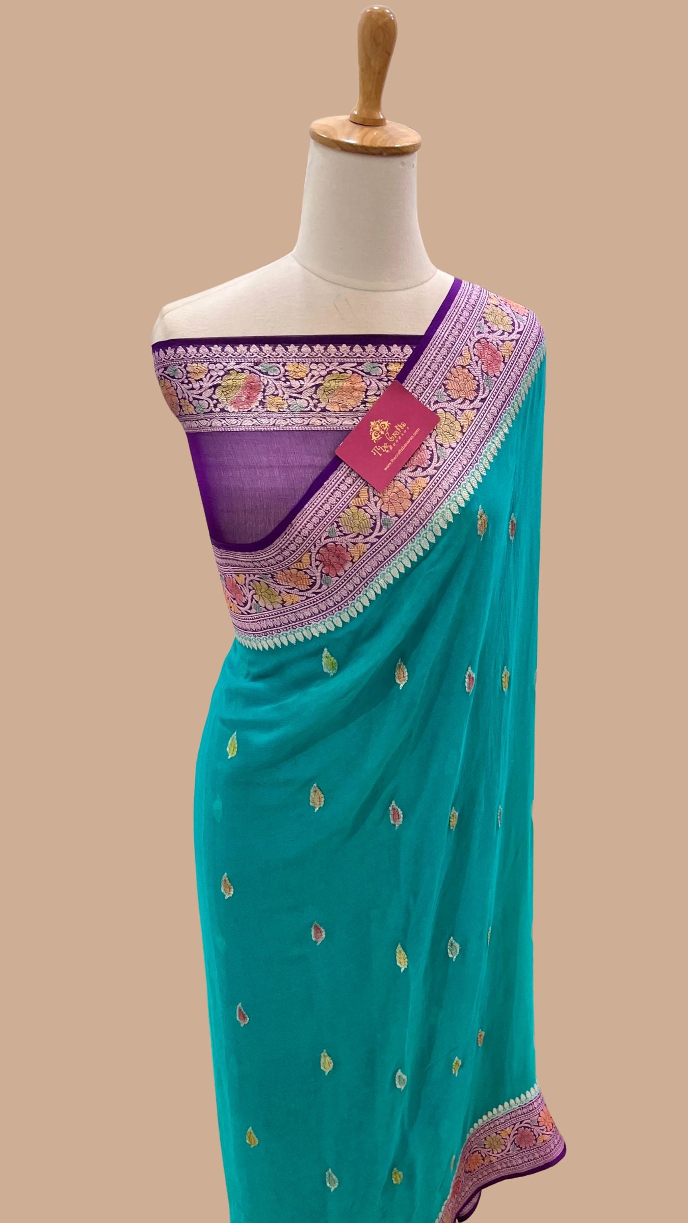 Pure Georgette Handloom Banarasi Saree