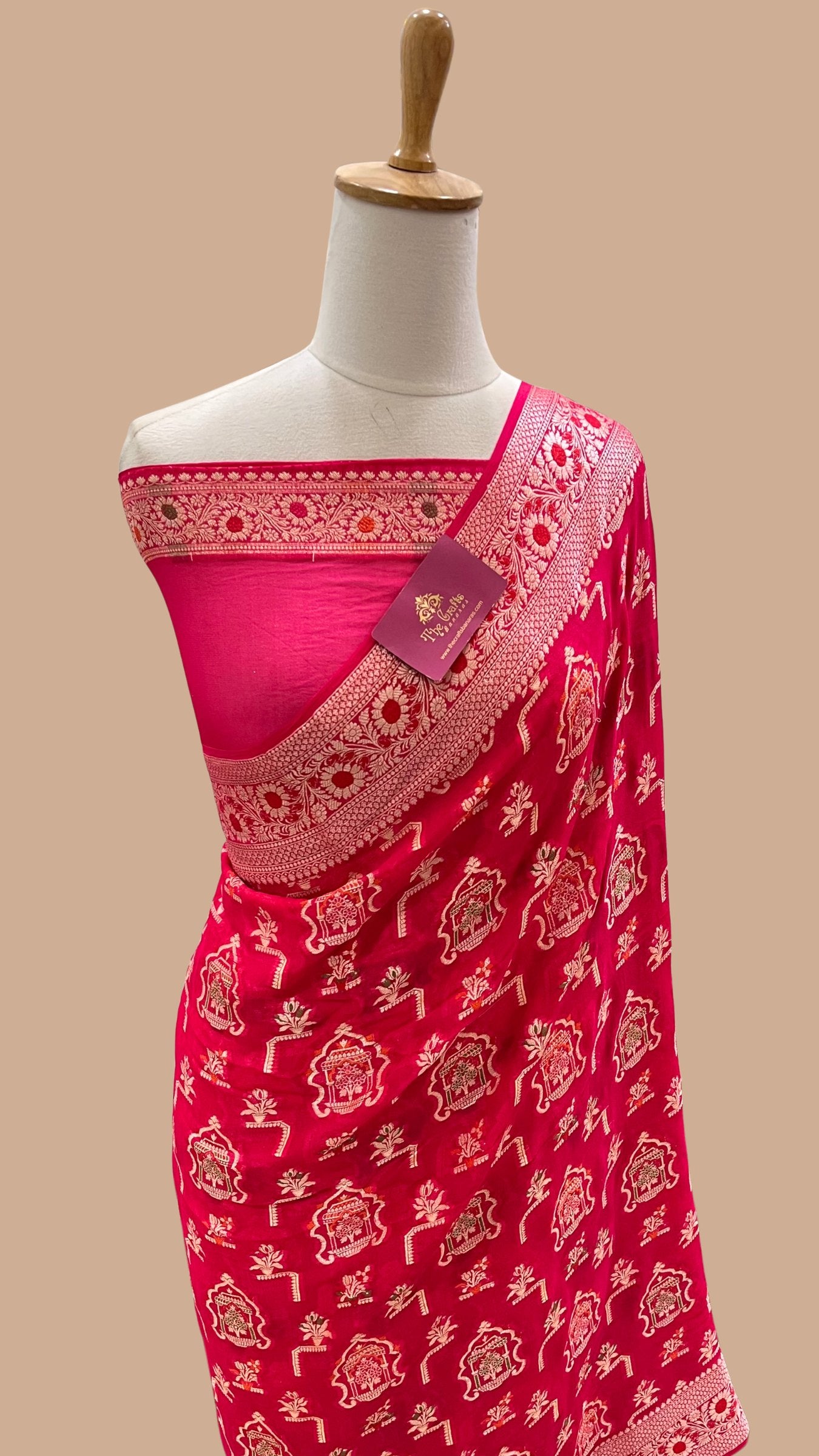 Pure Khaddi Chiffon Banarasi Saree