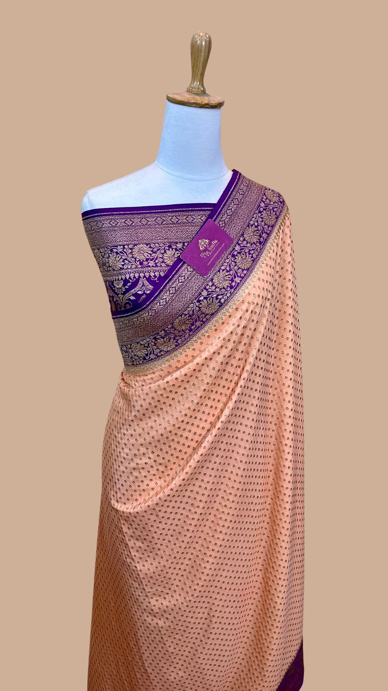 Pure Crepe Georgette Banarasi Saree - Antique Zari