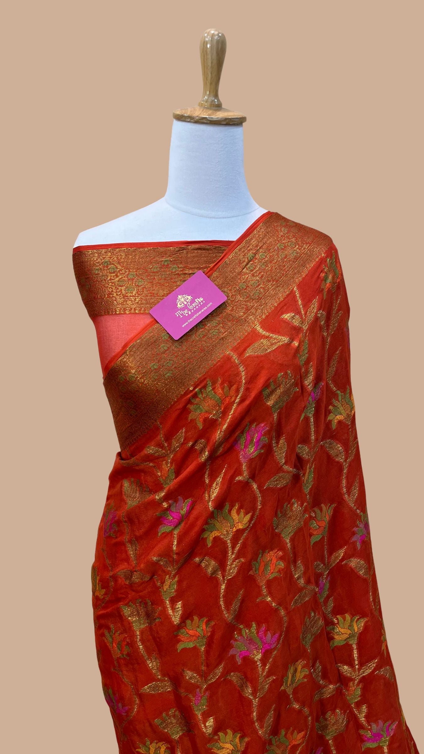 Pure Khaddi Chiffon Banarasi Saree