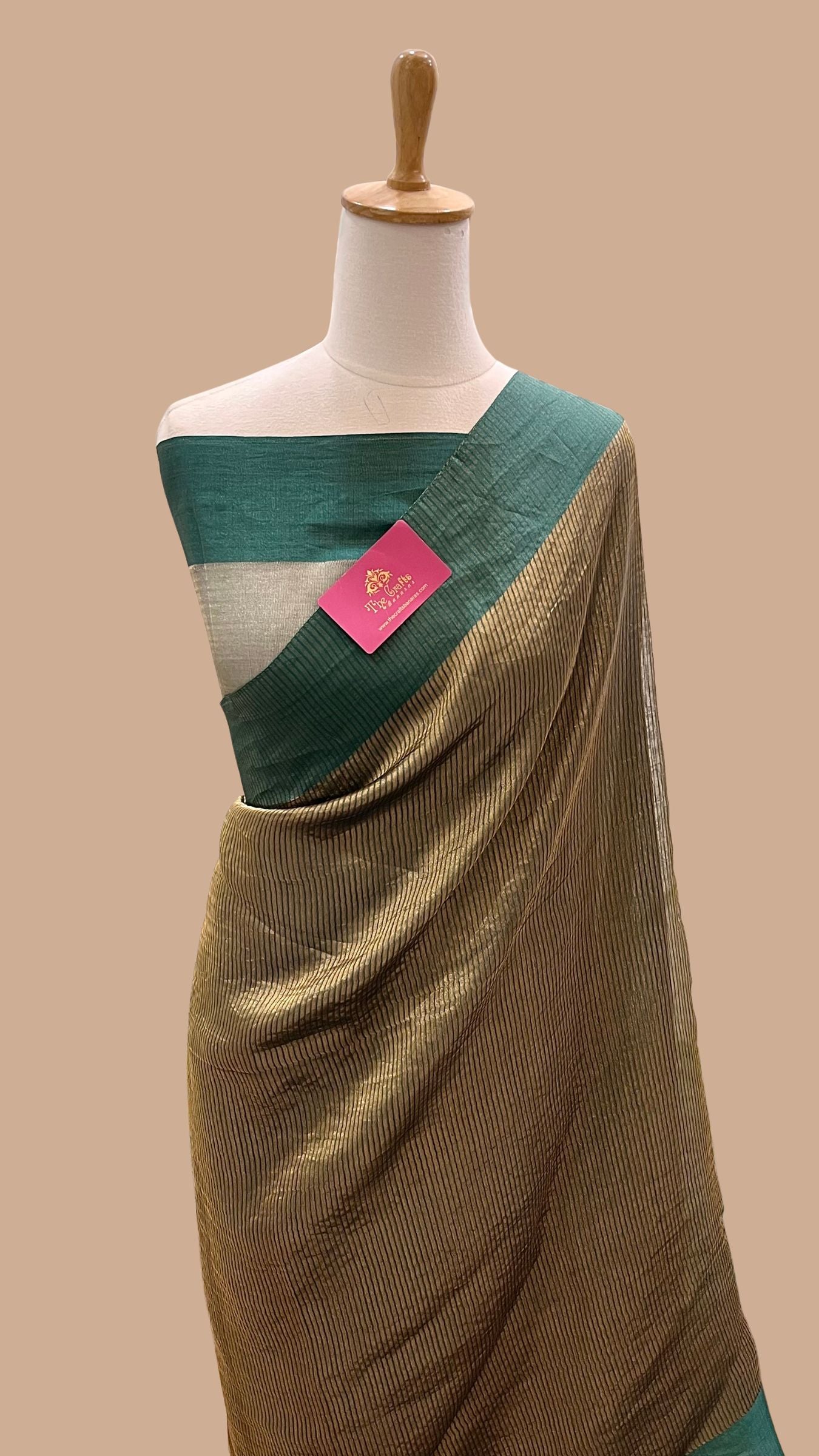 Pure Tissue Silk Handloom Banarasi Saree - with Satin Border