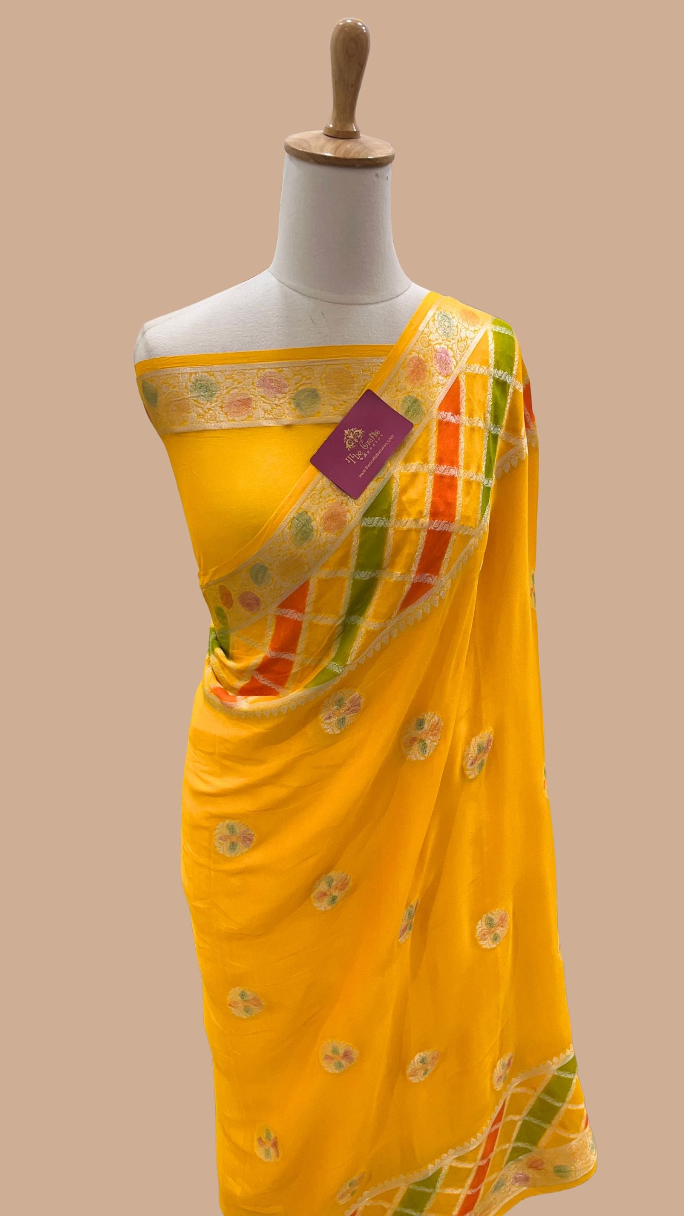 Pure Khaddi Chiffon Banarasi Saree