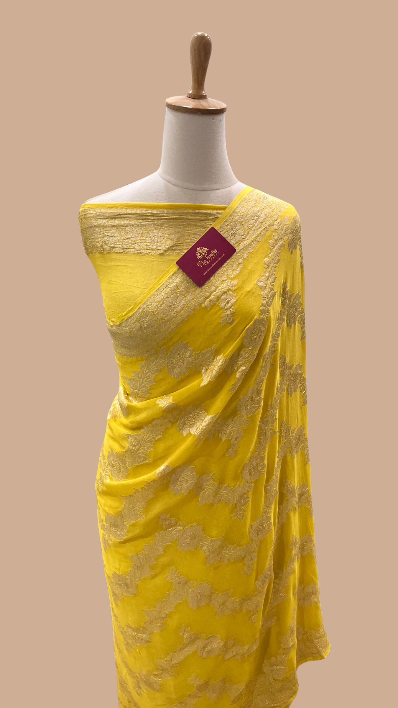 Khaddi Georgette Banarasi Saree - Water Zari
