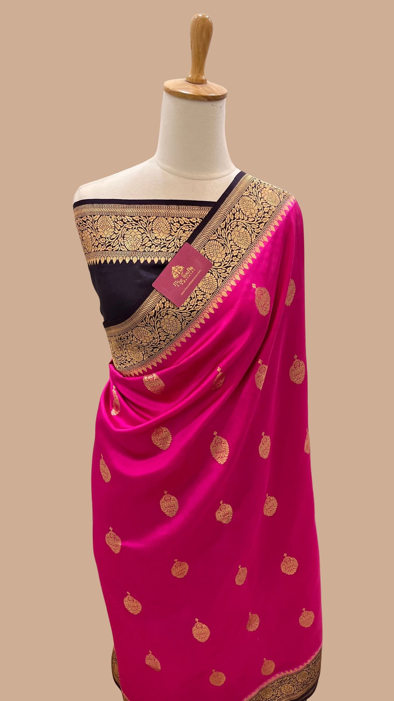 Pure  Mango Silk Handloom Banarasi Saree
