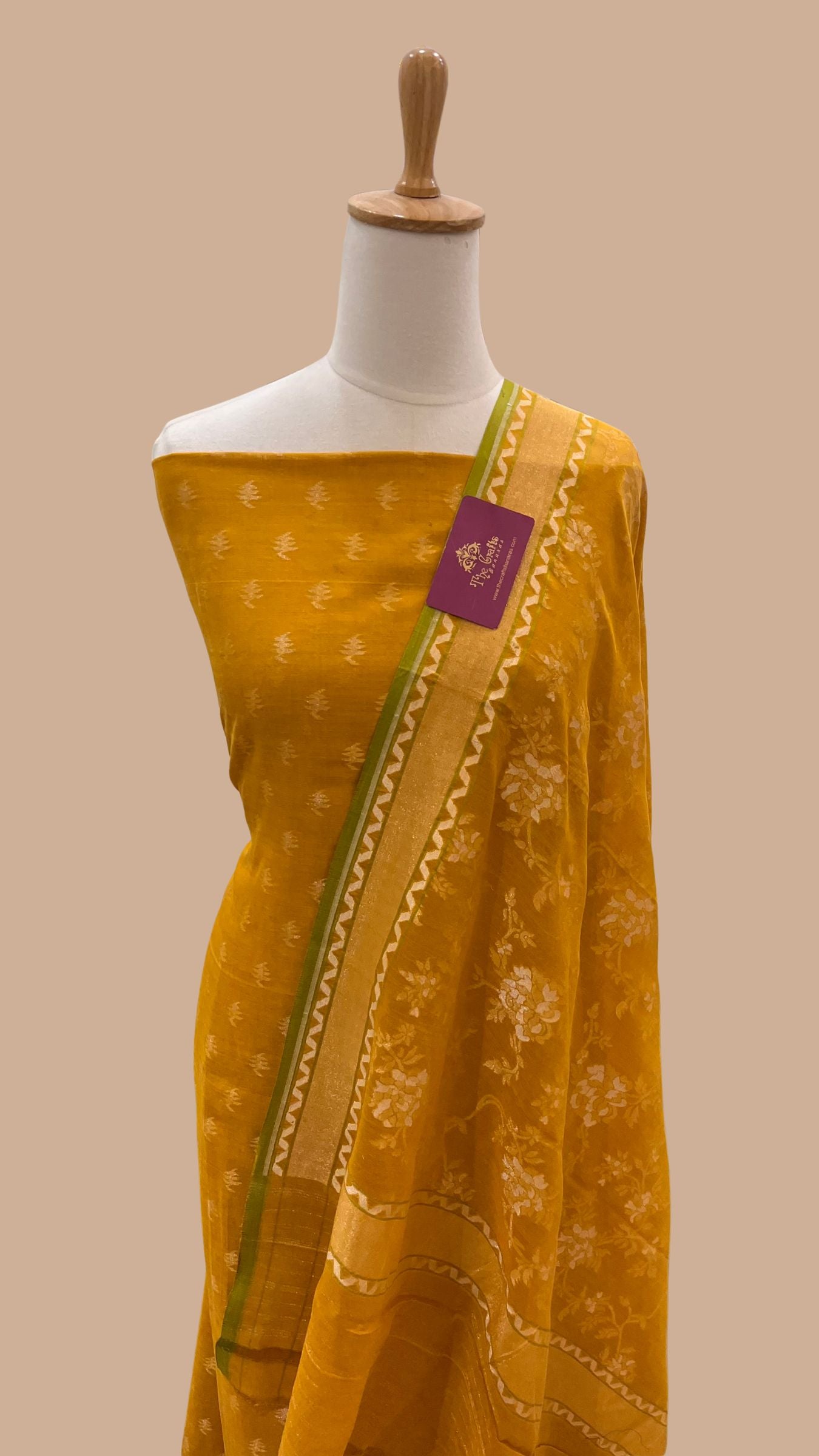 Pure Ektara Cotton Jamdani Banarasi Dress Material