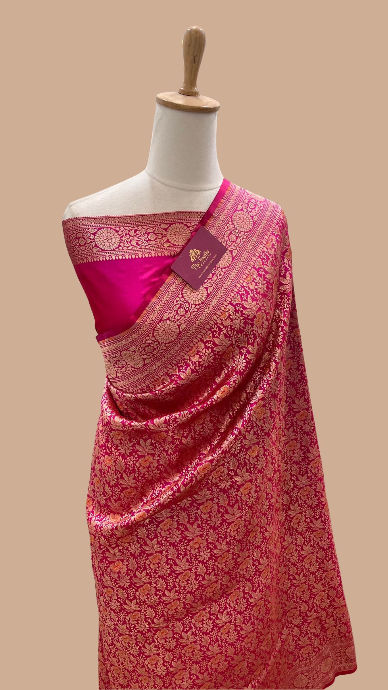 Pure Katan Silk Handloom Banarasi Saree - Tanchui Brocade Meena