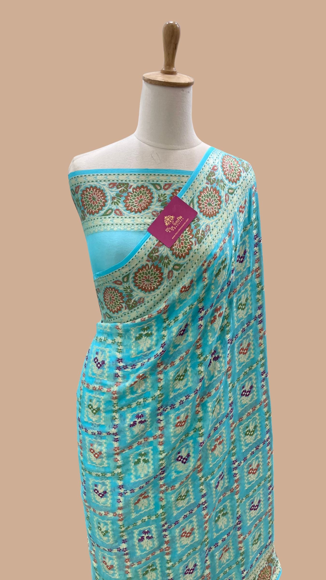 Pure Khaddi Chiffon Banarasi Saree