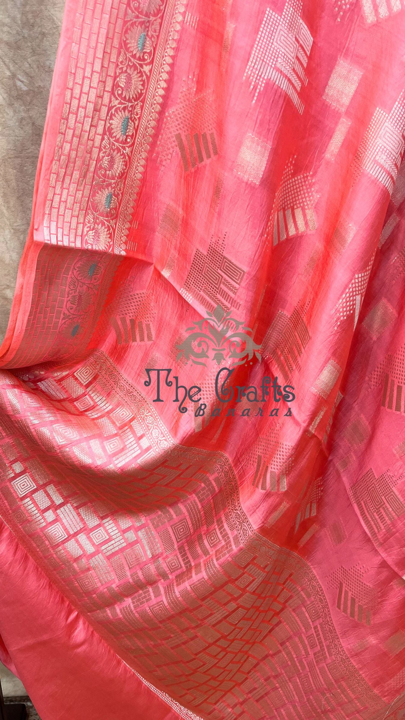 Pure Raw Mango Silk Handloom Banarasi Saree