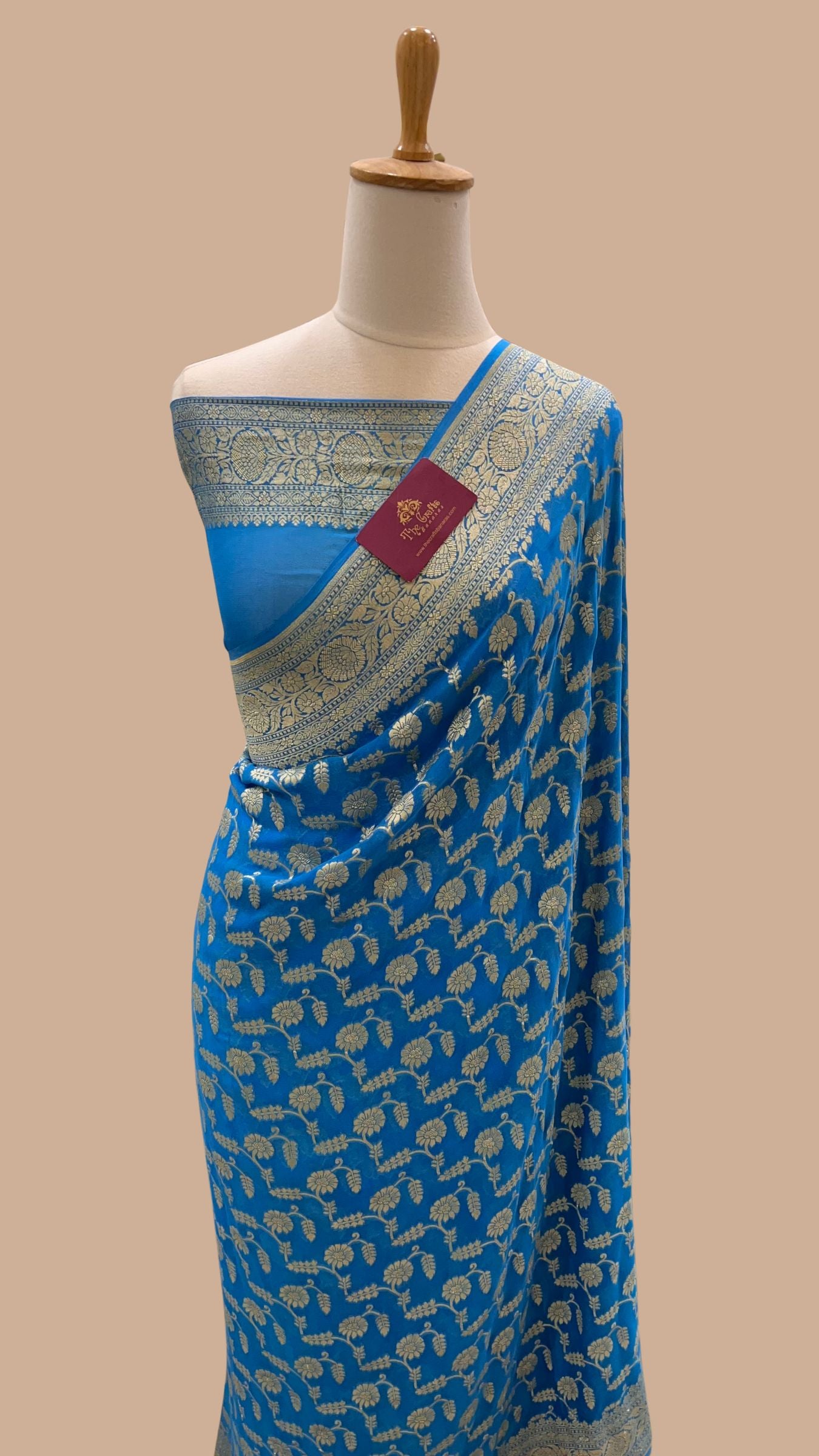 Khaddi Georgette Banarasi Saree - Water Zari