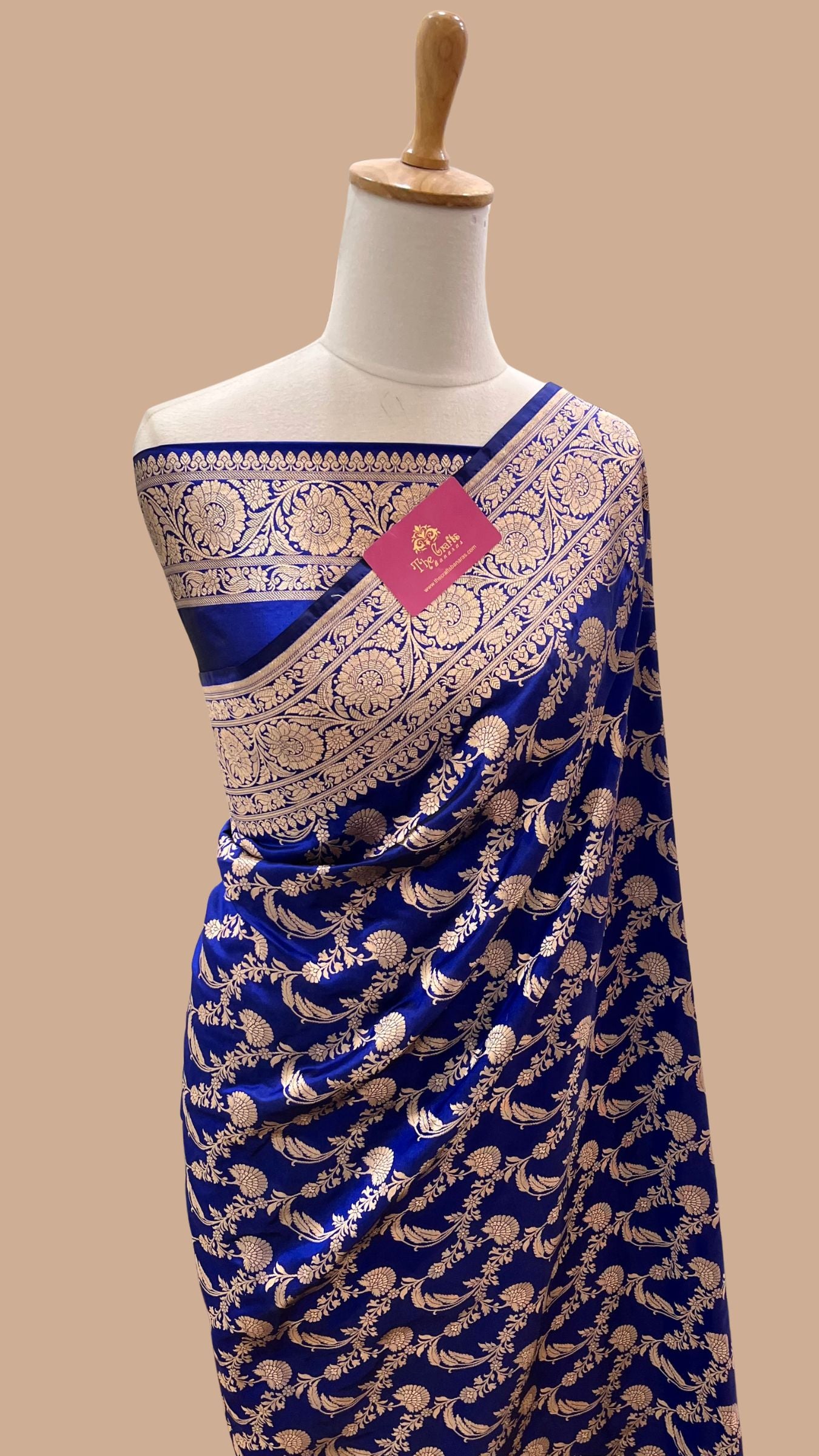 Pure Katan Silk Handloom Banarasi Saree - Jaal work