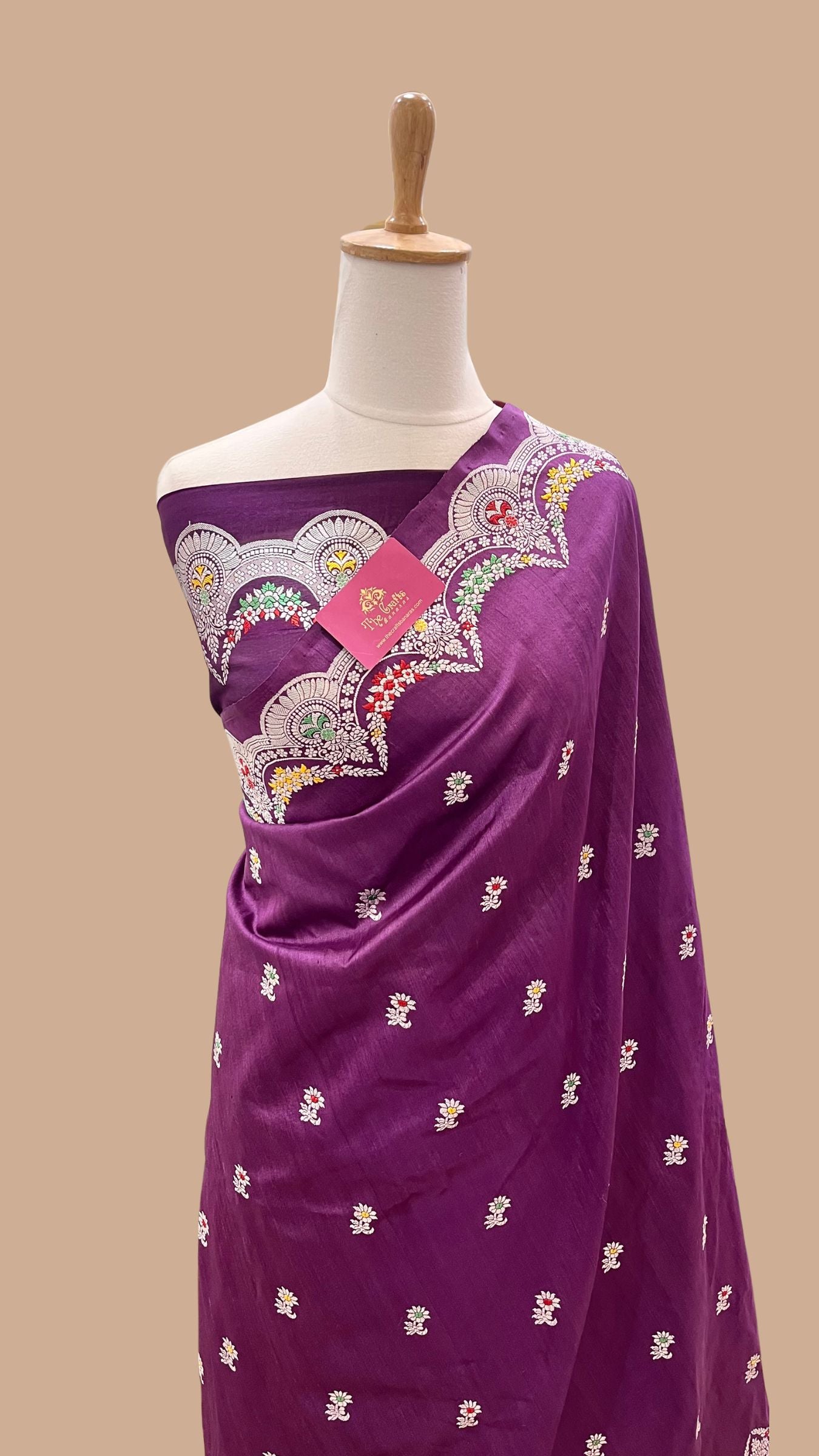 Tussar Georgette Handloom Banarasi Saree - Meenakari