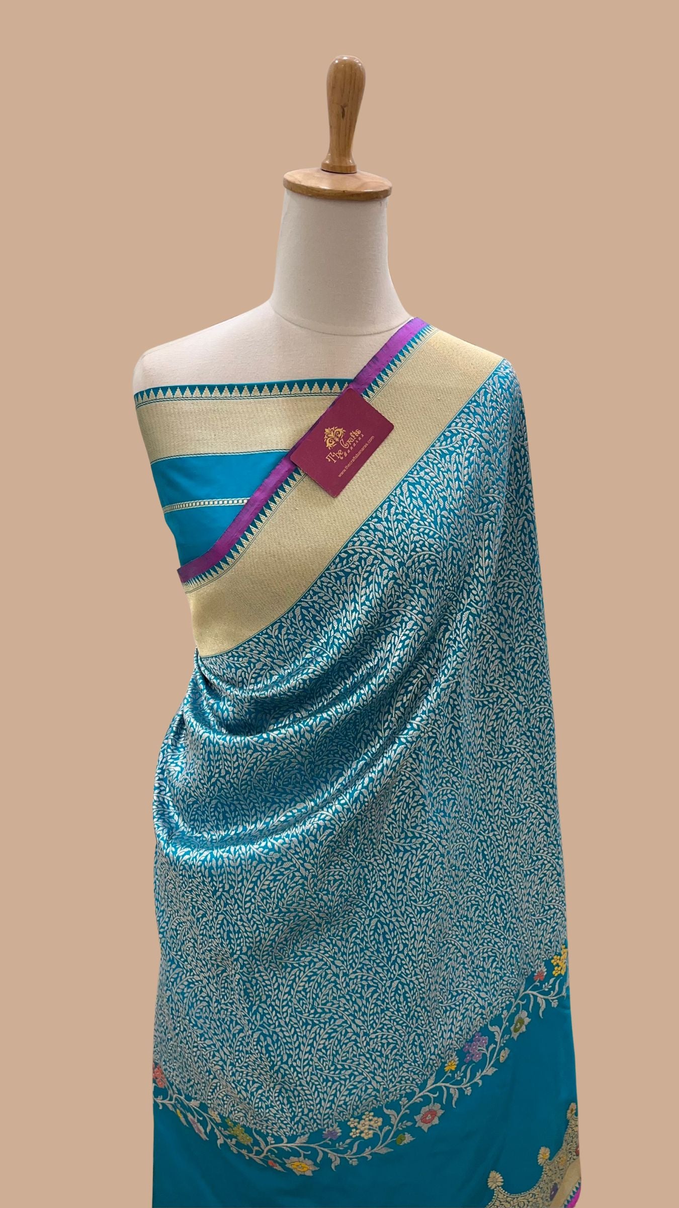 Pure Katan Silk Handloom Banarasi Saree - Kadhua Tanchui Brocade Meena