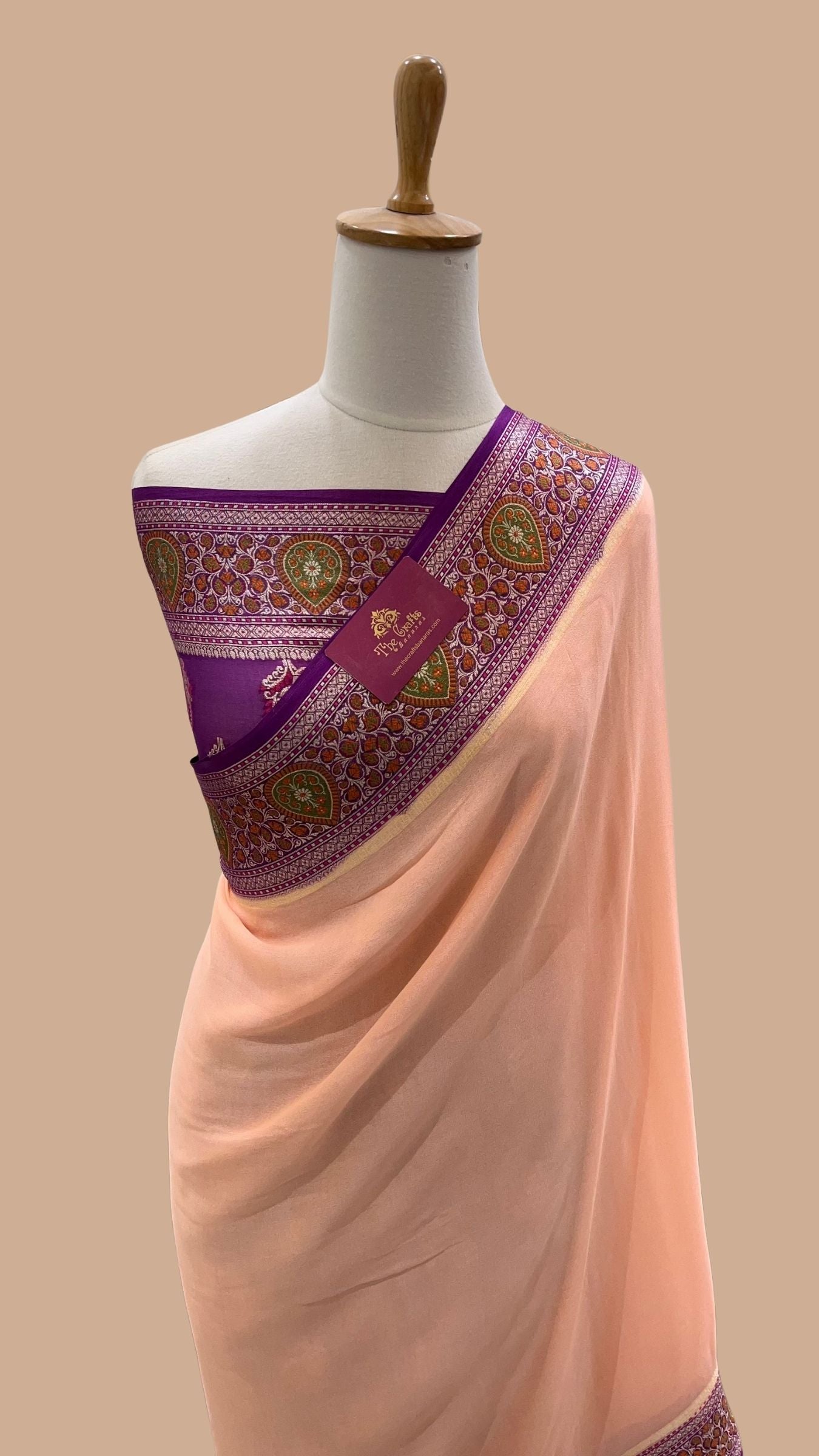 Pure Khaddi Chiffon Banarasi Saree