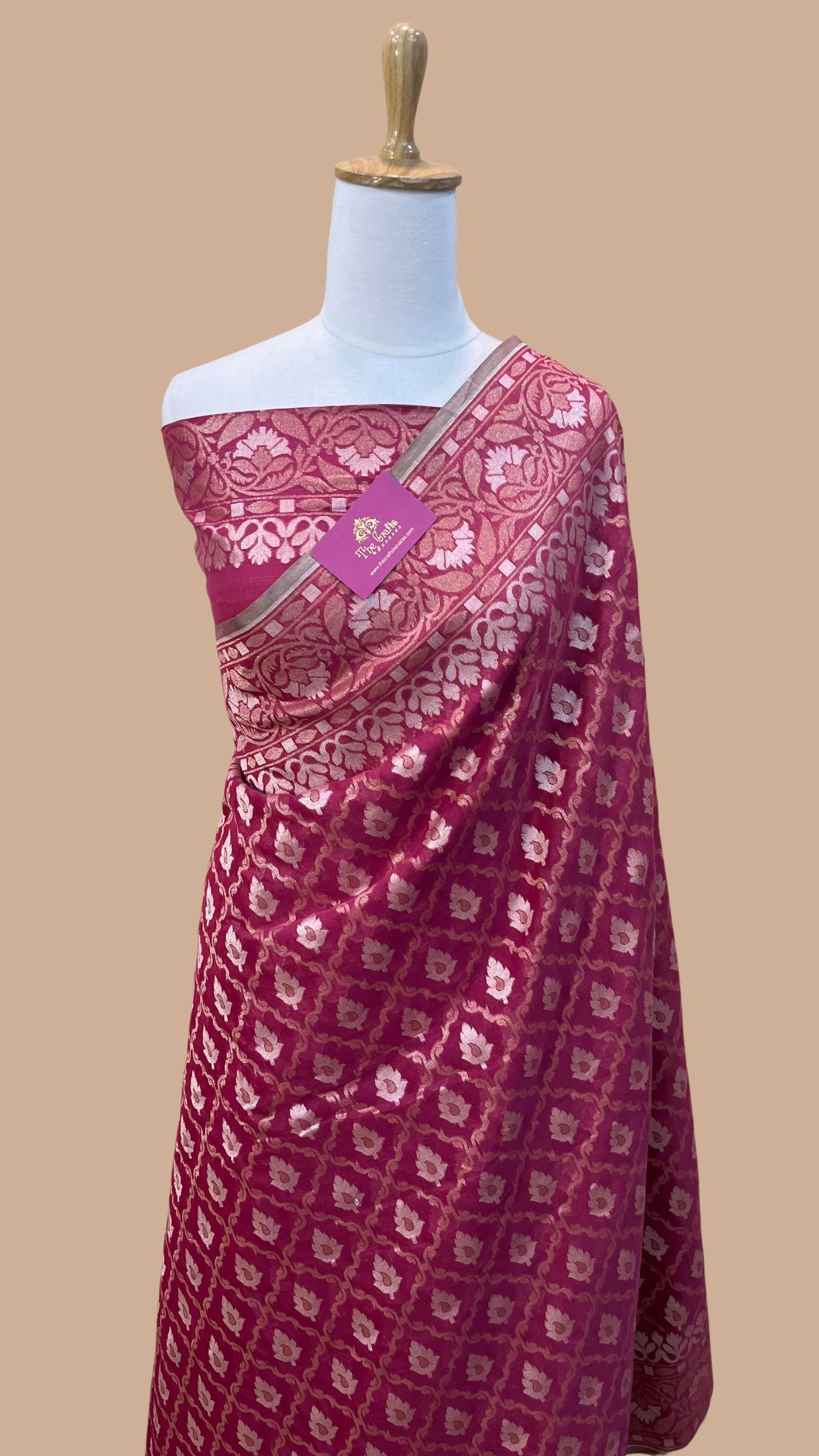 Pure Ektara Cotton Jamdani Banarasi Saree - Tilfi