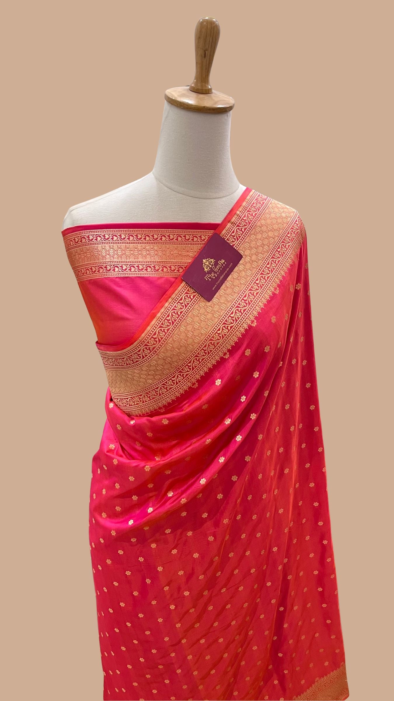 Pure Katan Silk Handloom Banarasi Saree - Chunri Buti