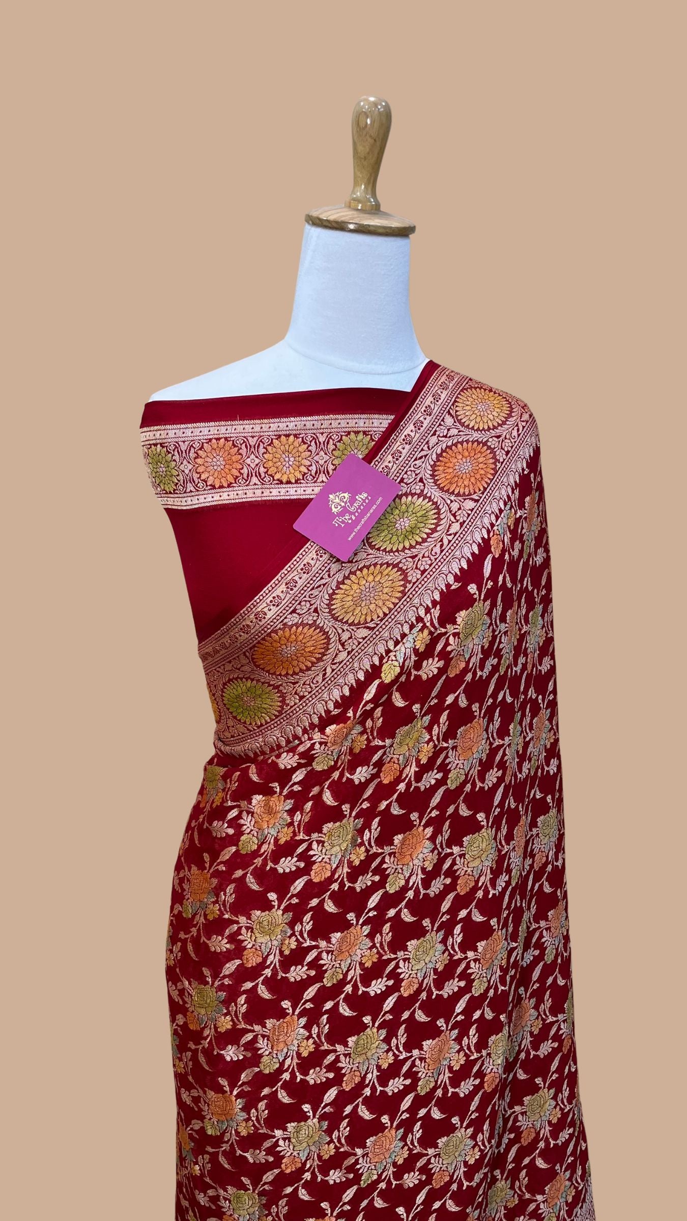 Pure Khaddi Chiffon Banarasi Saree