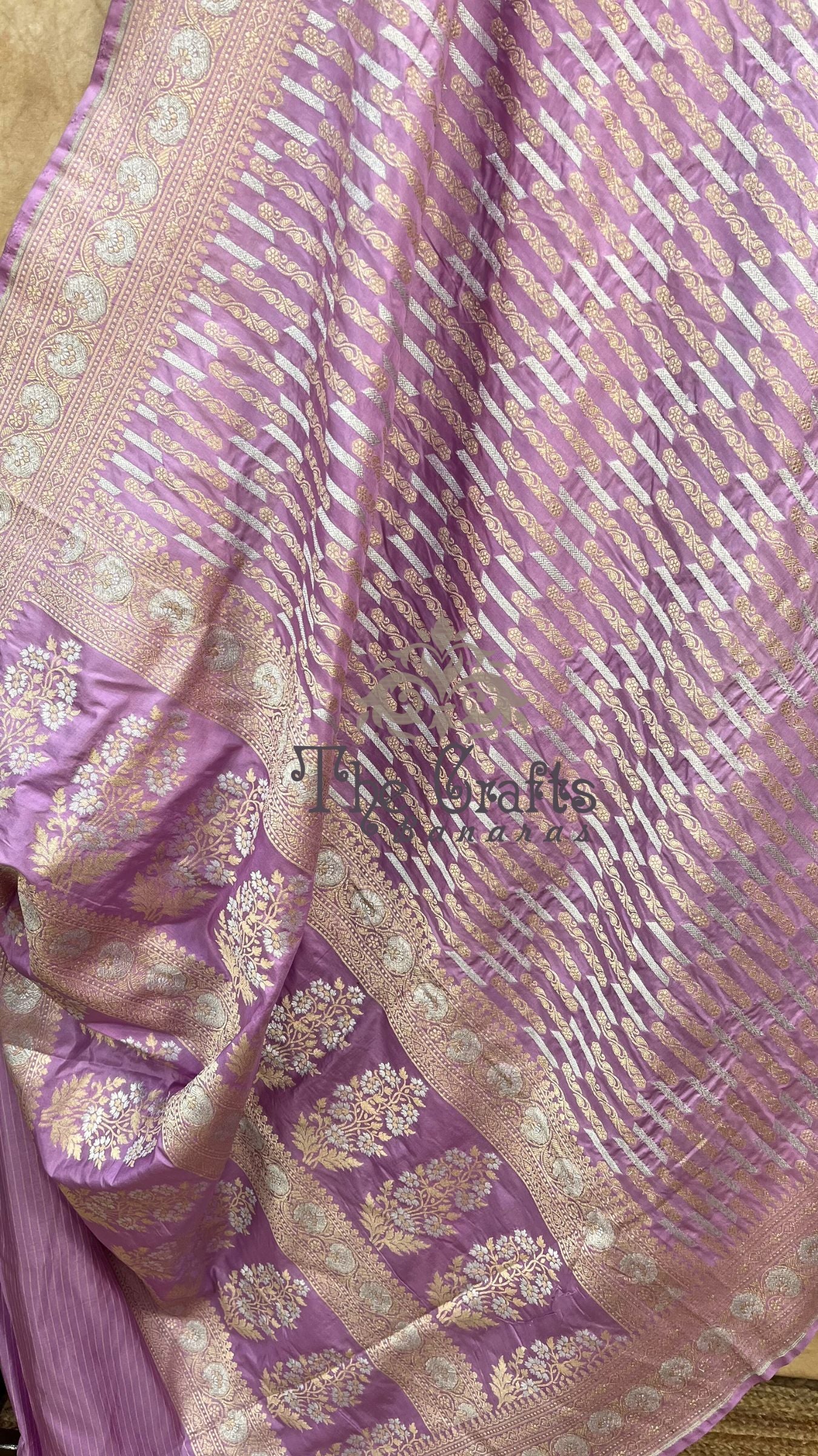 Pure Katan Silk Handloom Banarasi Saree - All over Sona Roopa Jaal work