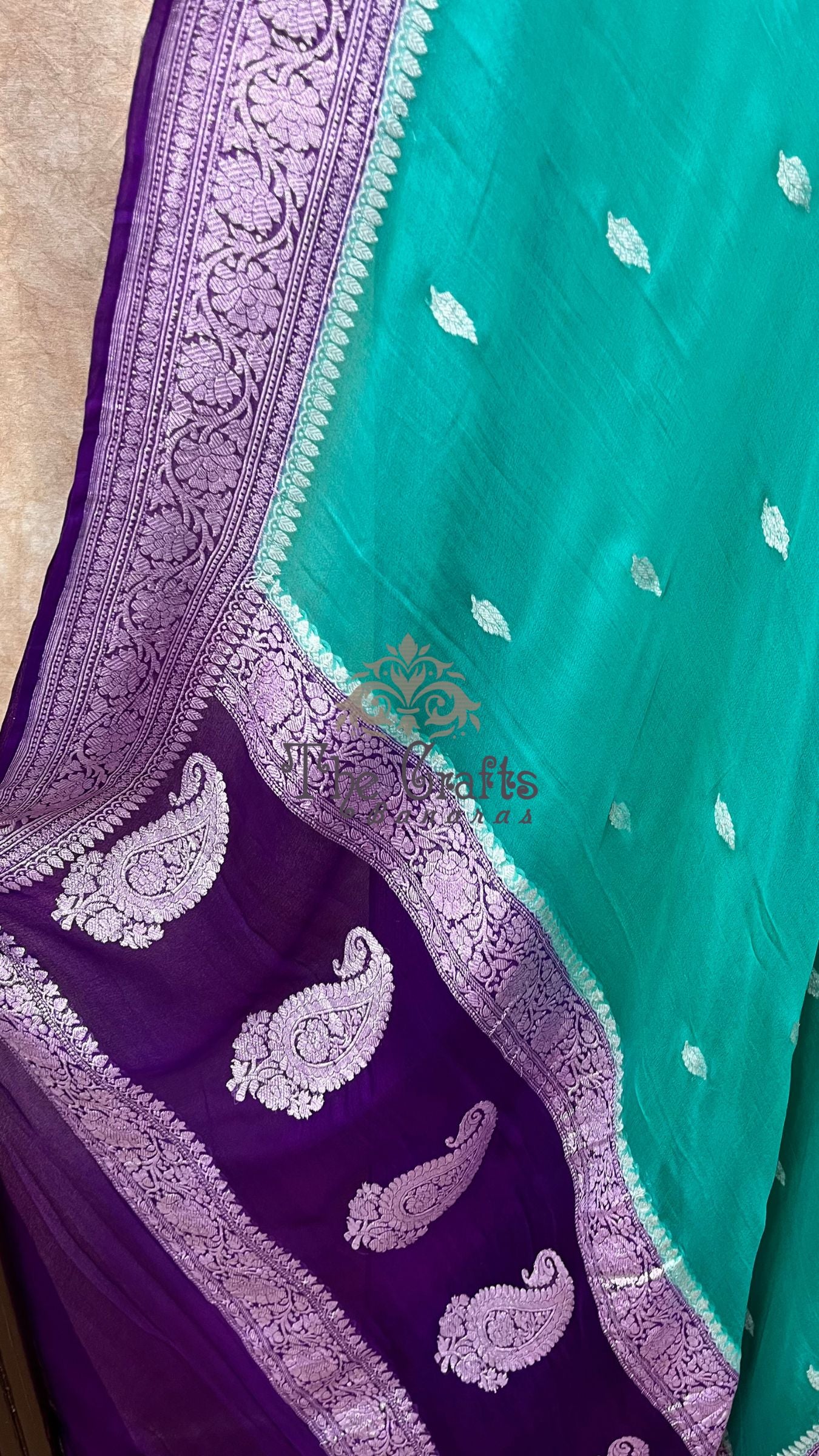 Pure Georgette Handloom Banarasi Saree