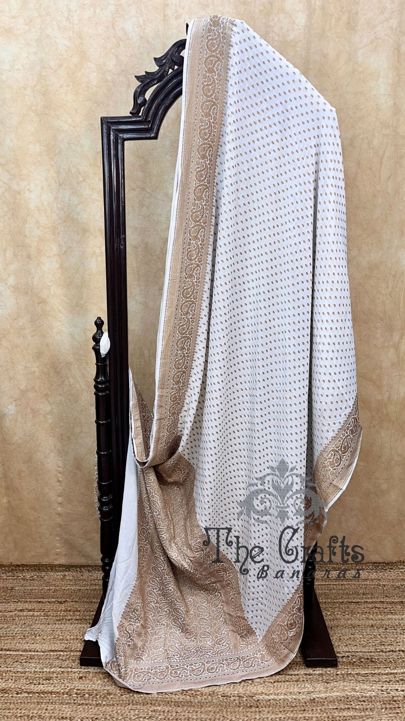 Pure Crepe Georgette Banarasi Saree - Antique Zari