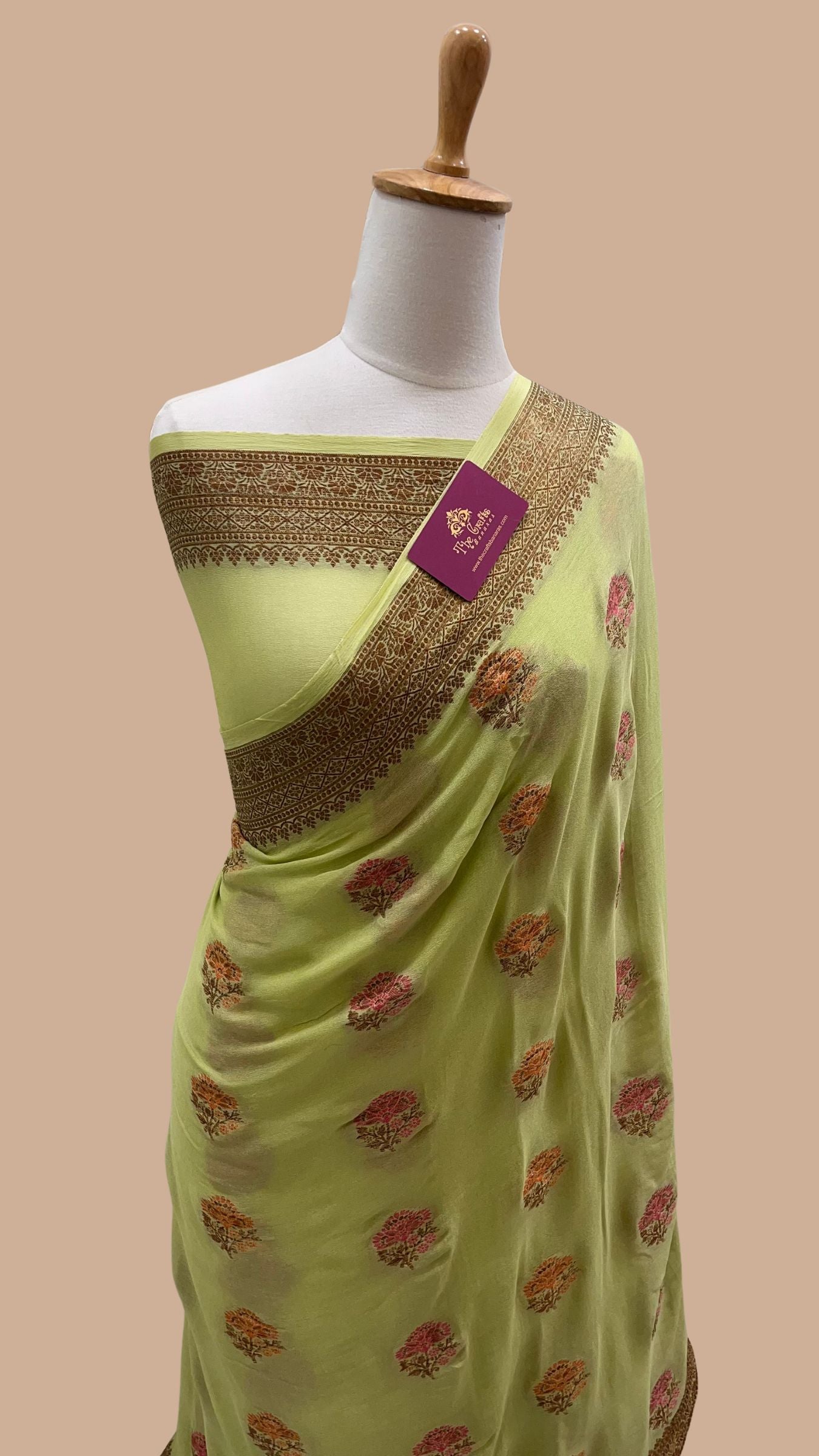 Pure Khaddi Chiffon Banarasi Saree