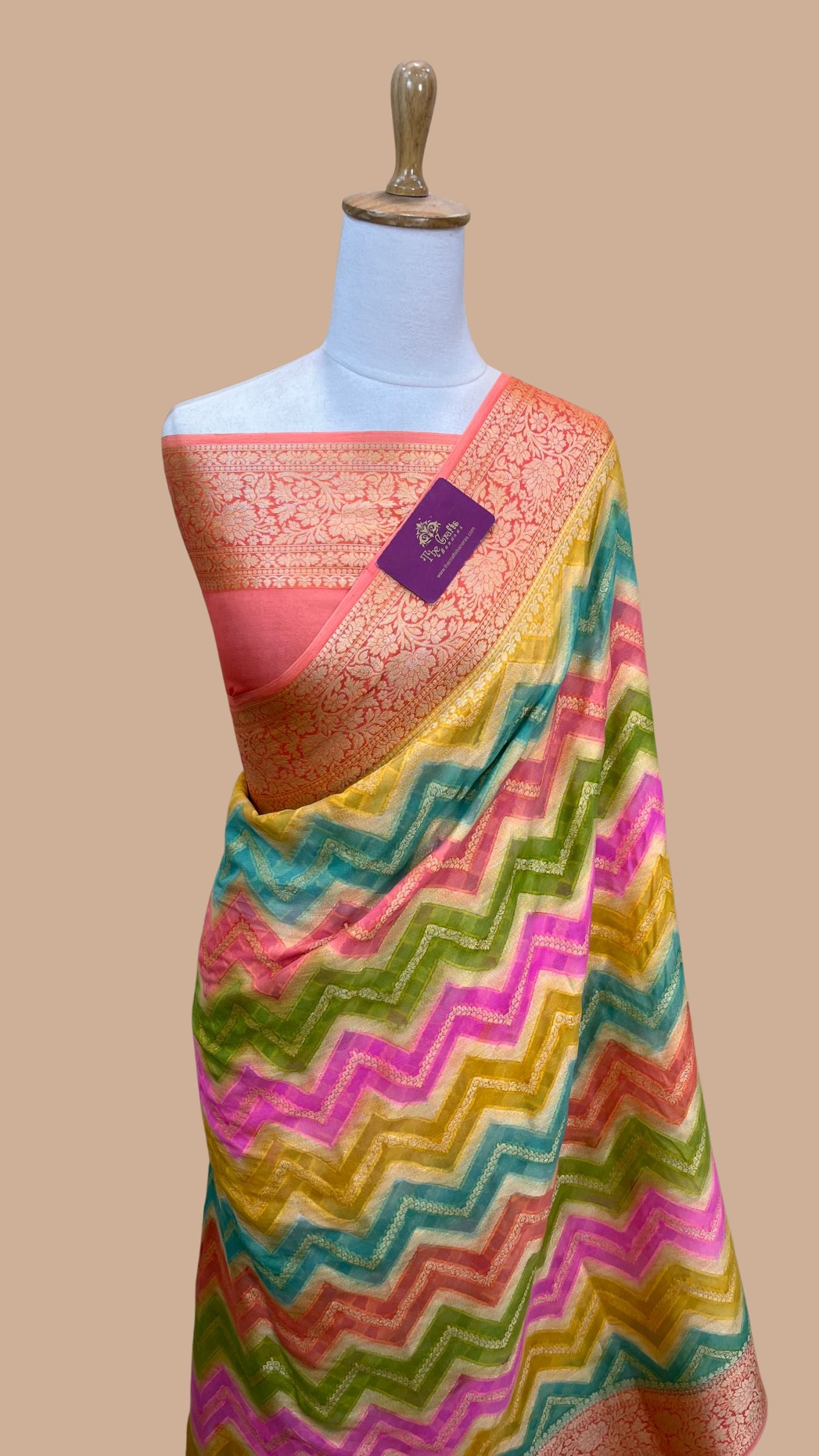 Pure Khaddi Chiffon Banarasi Saree