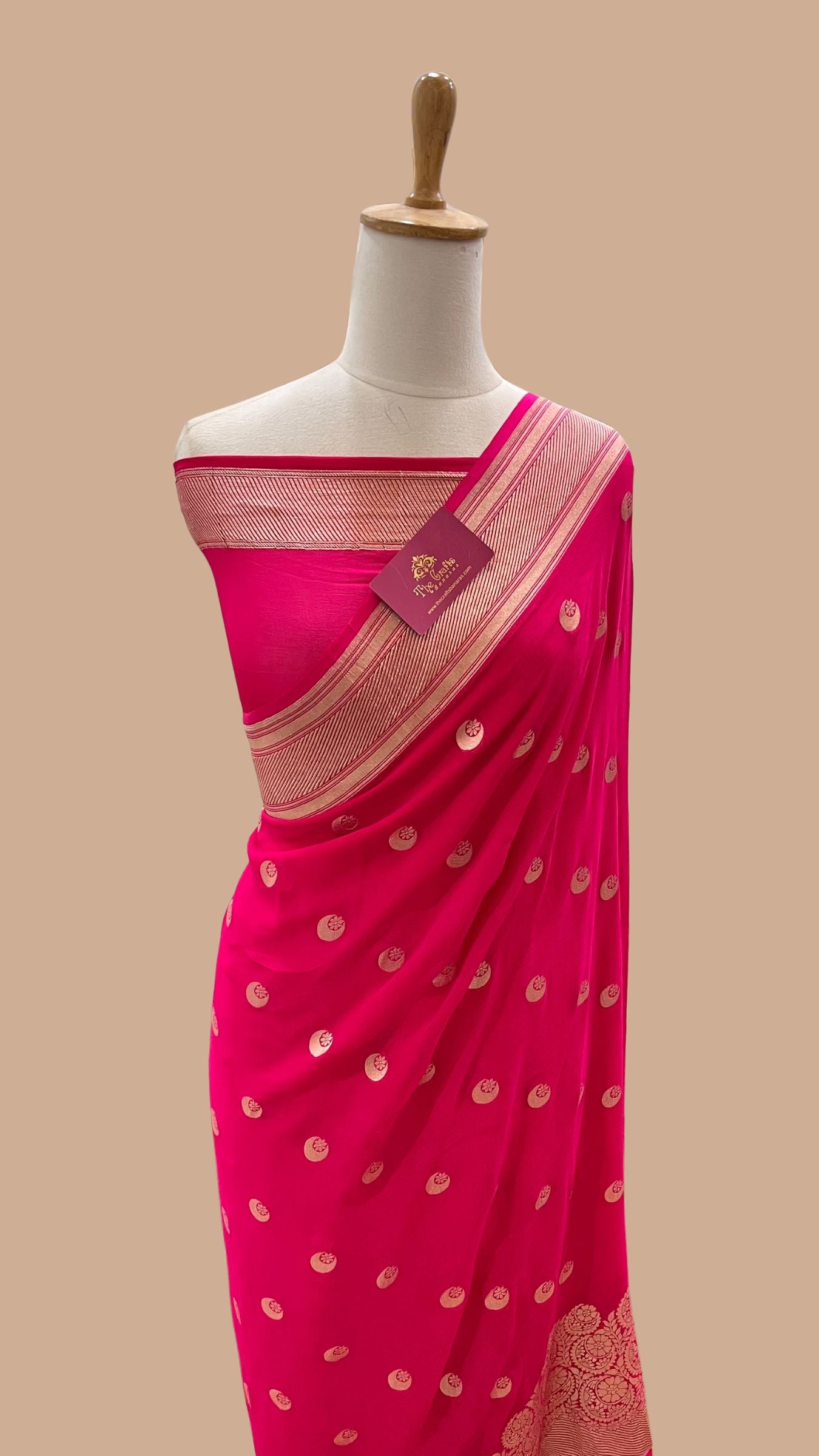 Khaddi Georgette Handloom Banarasi Saree
