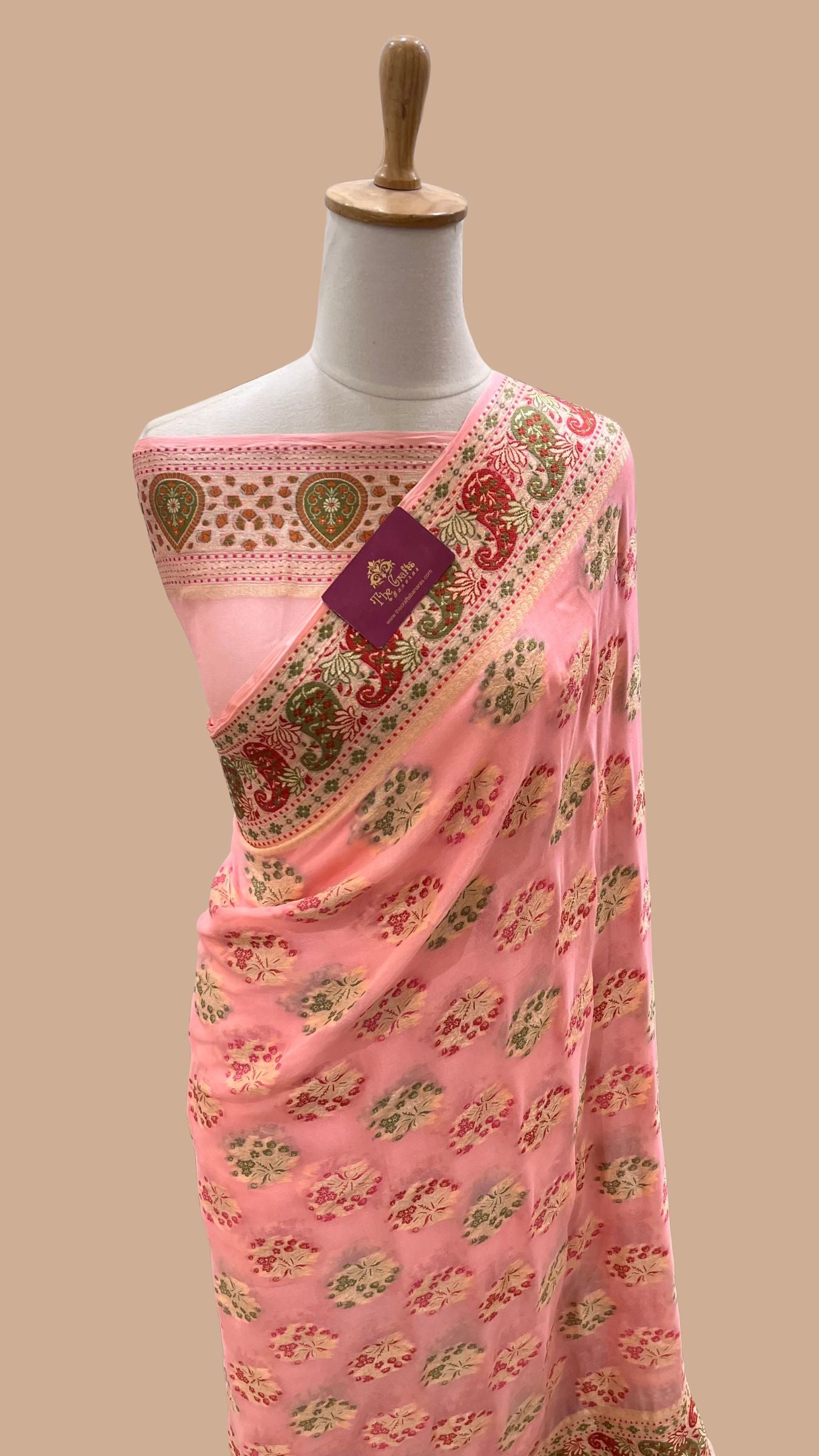 Pure Khaddi Chiffon Banarasi Saree