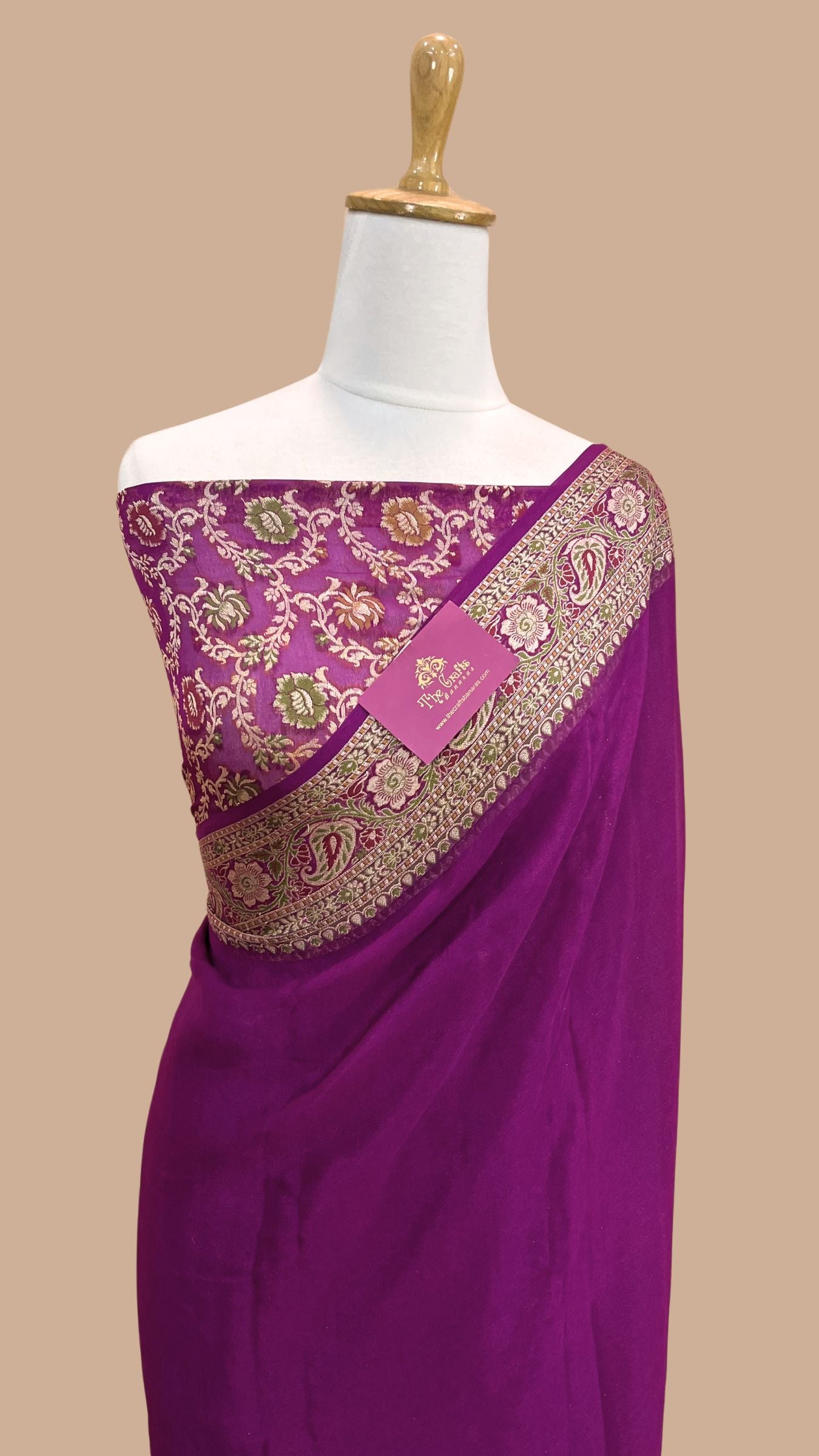 Pure Khaddi Chiffon Banarasi Saree