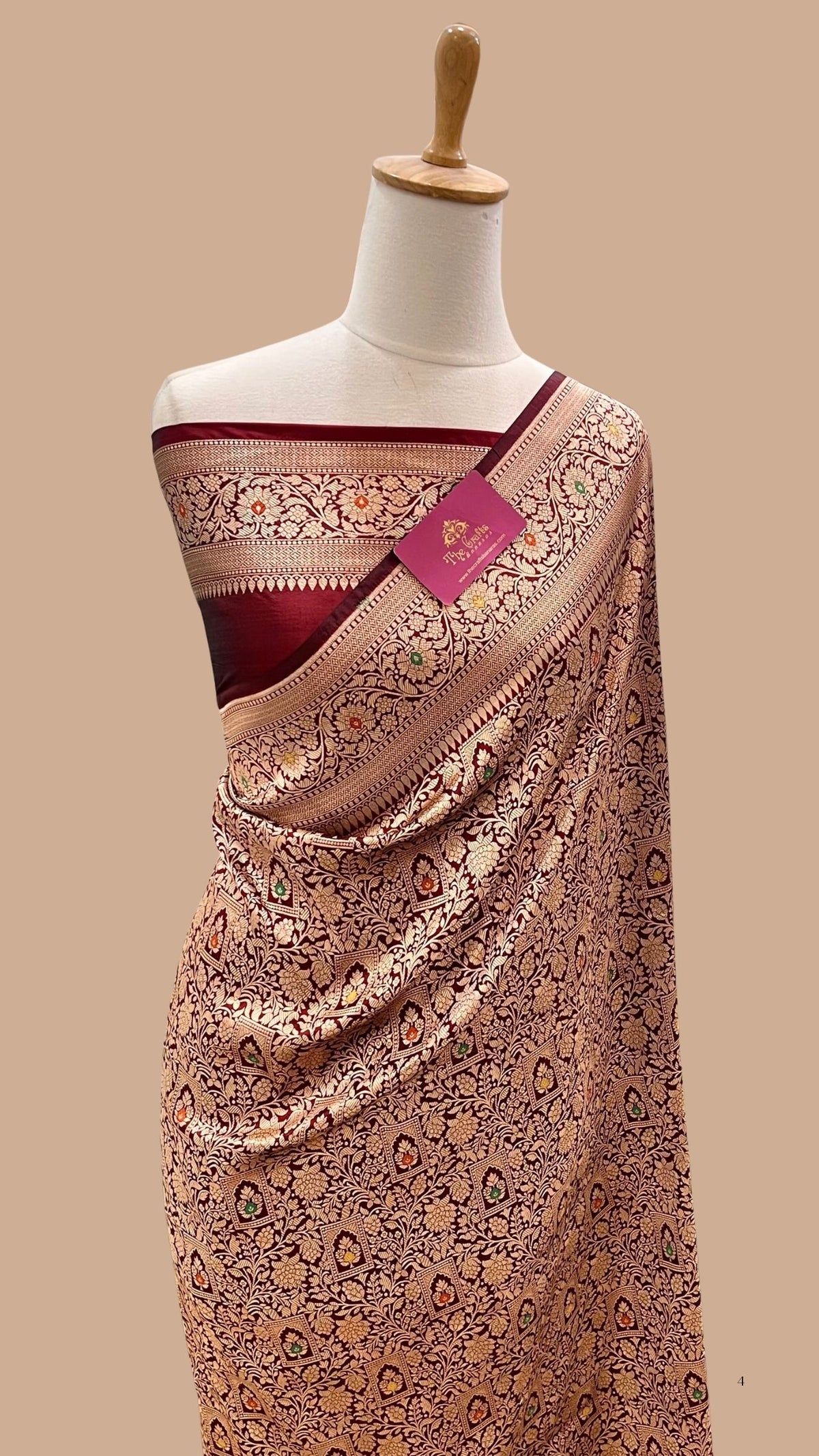 Pure Katan Silk Handloom Banarasi Saree - Tanchui Brocade Meenakari