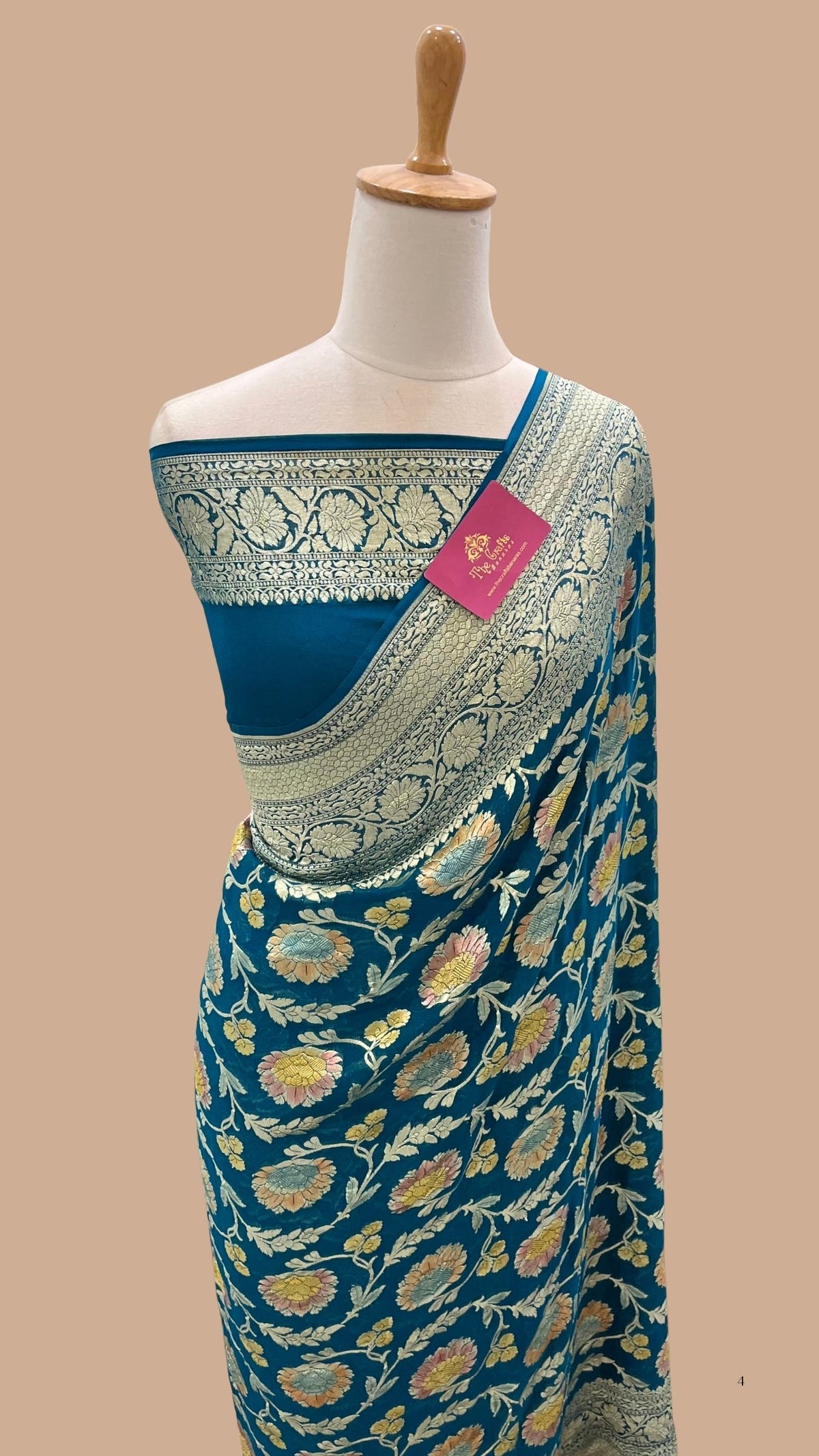 Khaddi Georgette Handloom Banarasi Saree
