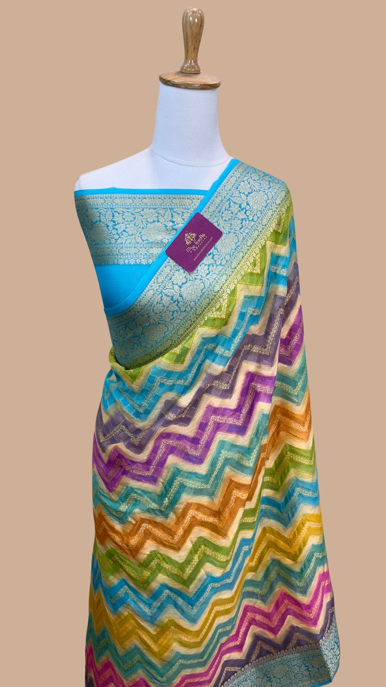 Pure Khaddi Chiffon Banarasi Saree