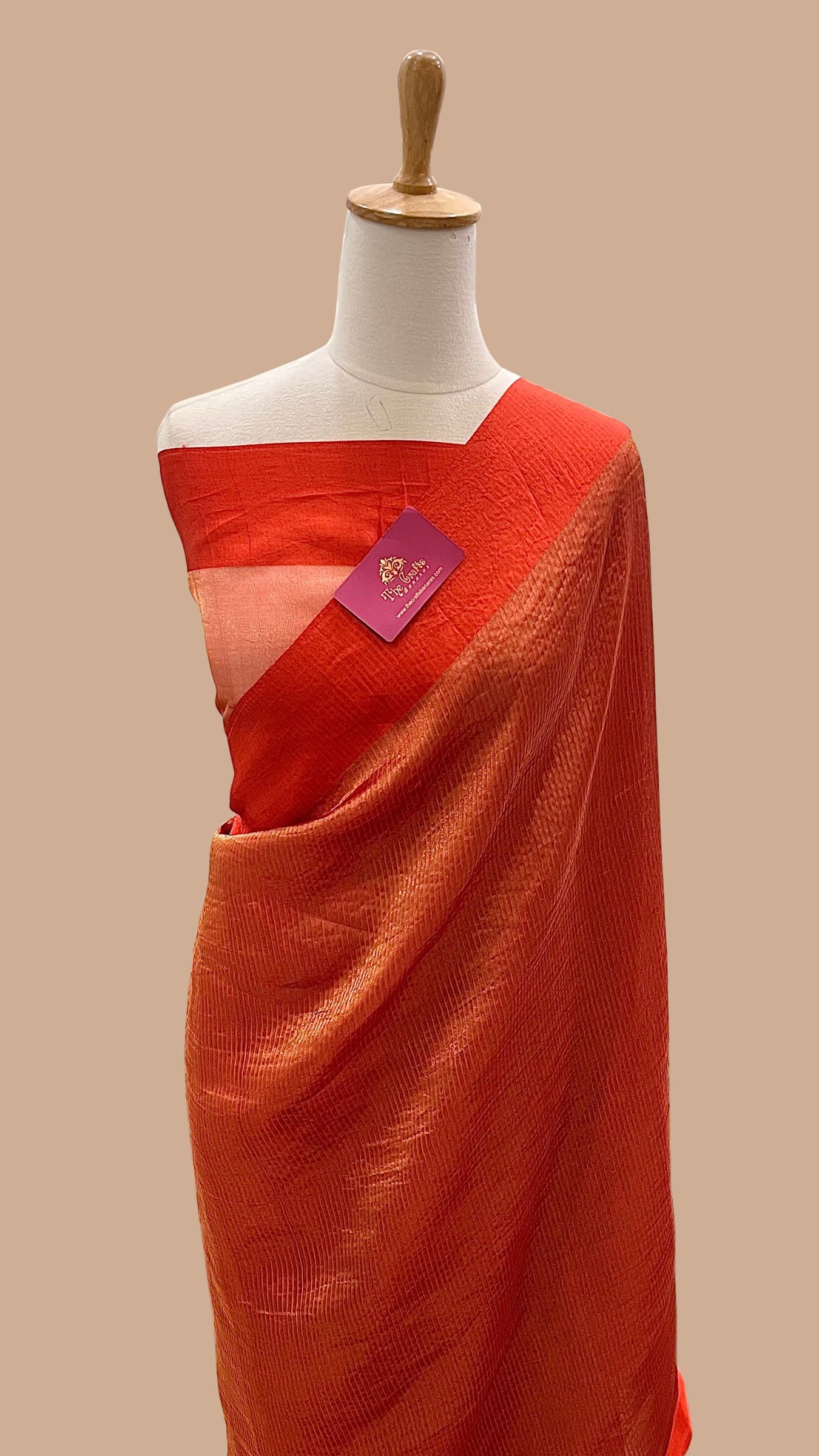Pure Tissue Silk Handloom Banarasi Saree - with Satin Border