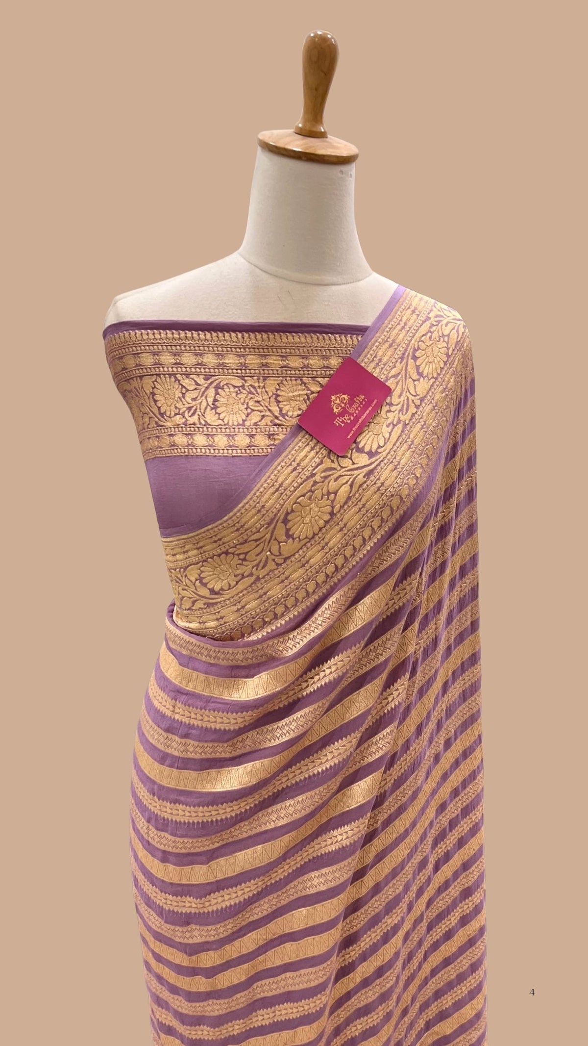 Khaddi Georgette Banarasi Saree - Gold Zari